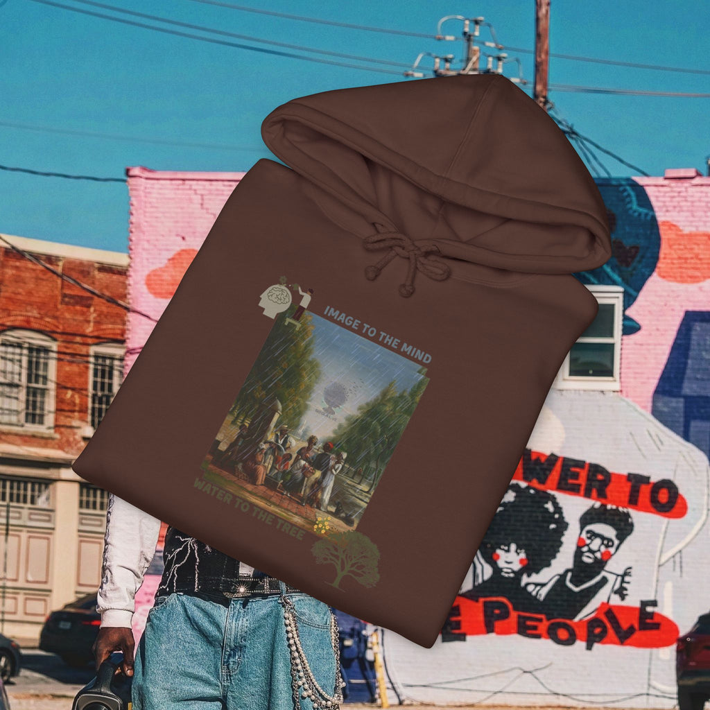 “Image To The Mind, Water To The Tree” Unisex Heavyweight Hooded Sweatshirt