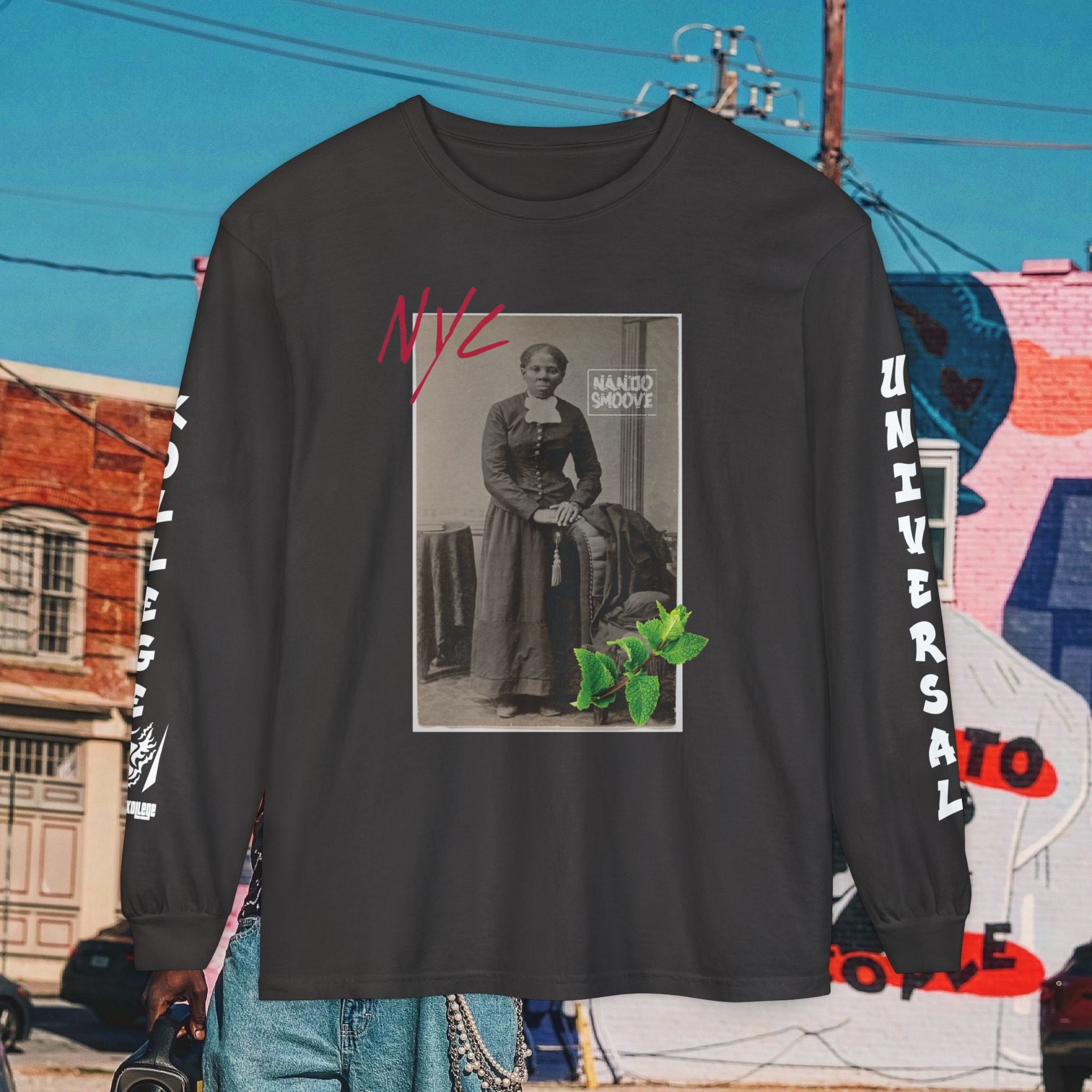 Harriet Tubman Unisex Garment-dyed Long Sleeve “MinTee” Shirt