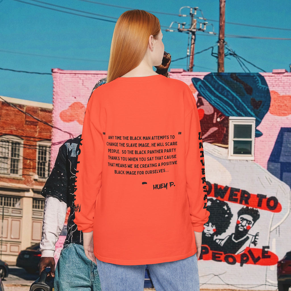 Huey P. Newton Universal Kollege Unisex Garment-dyed Long Sleeve T-Shirt
