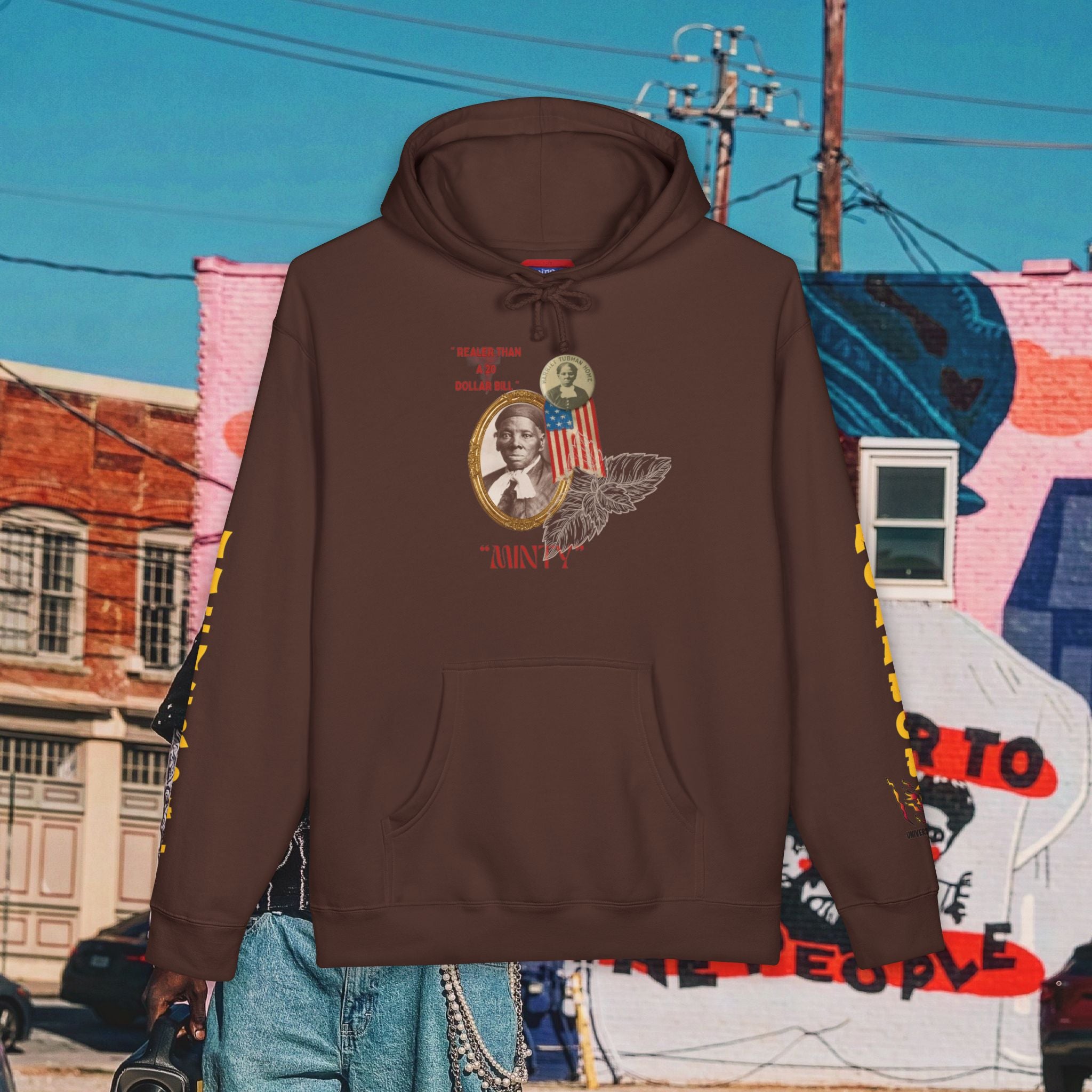 Harriet Tubman “Realer Than a $20 Dollar Bill” Unisex Heavyweight Hooded “MinTy” Sweatshirt