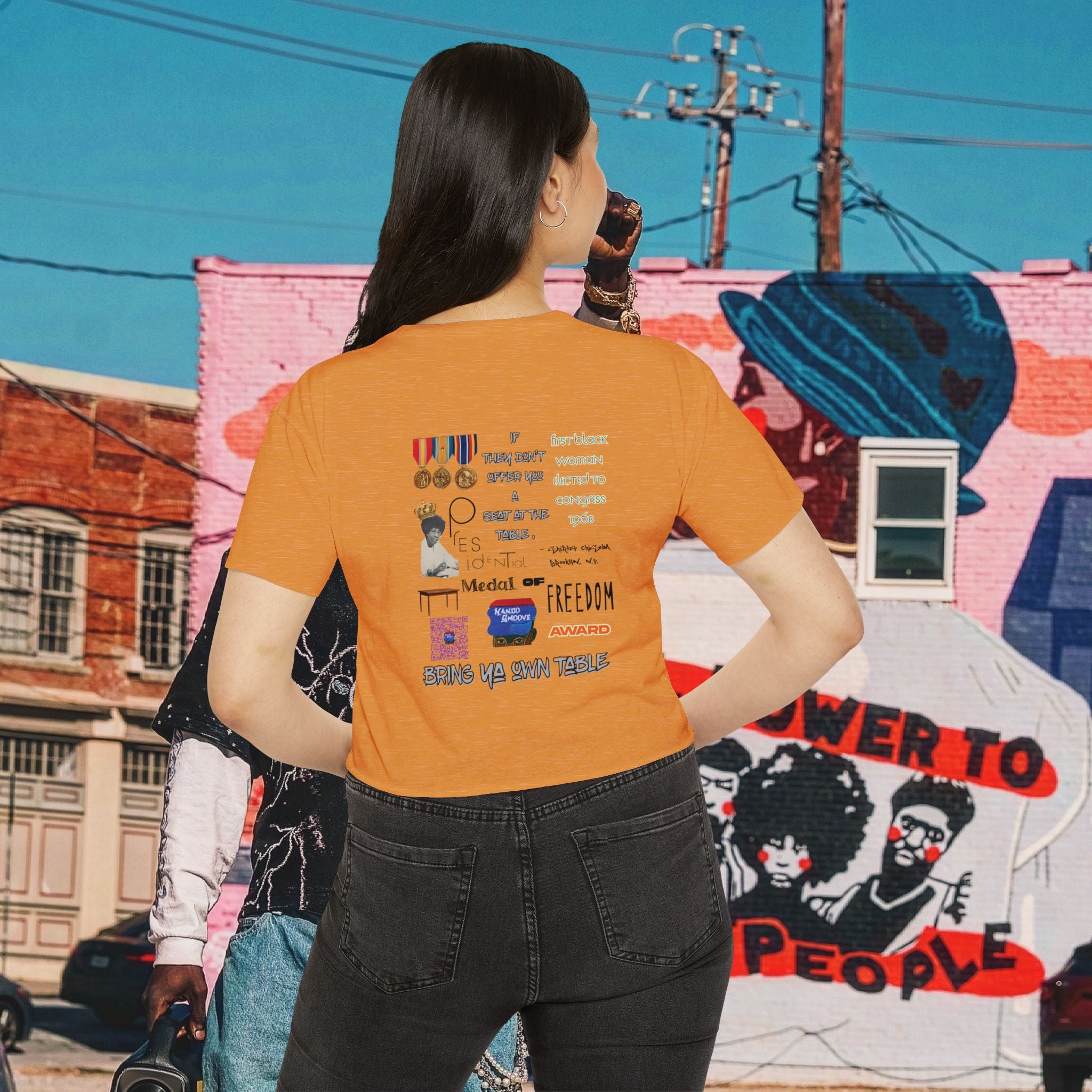 Shirley Chisholm Women's Festival Crop Top (Black Text)