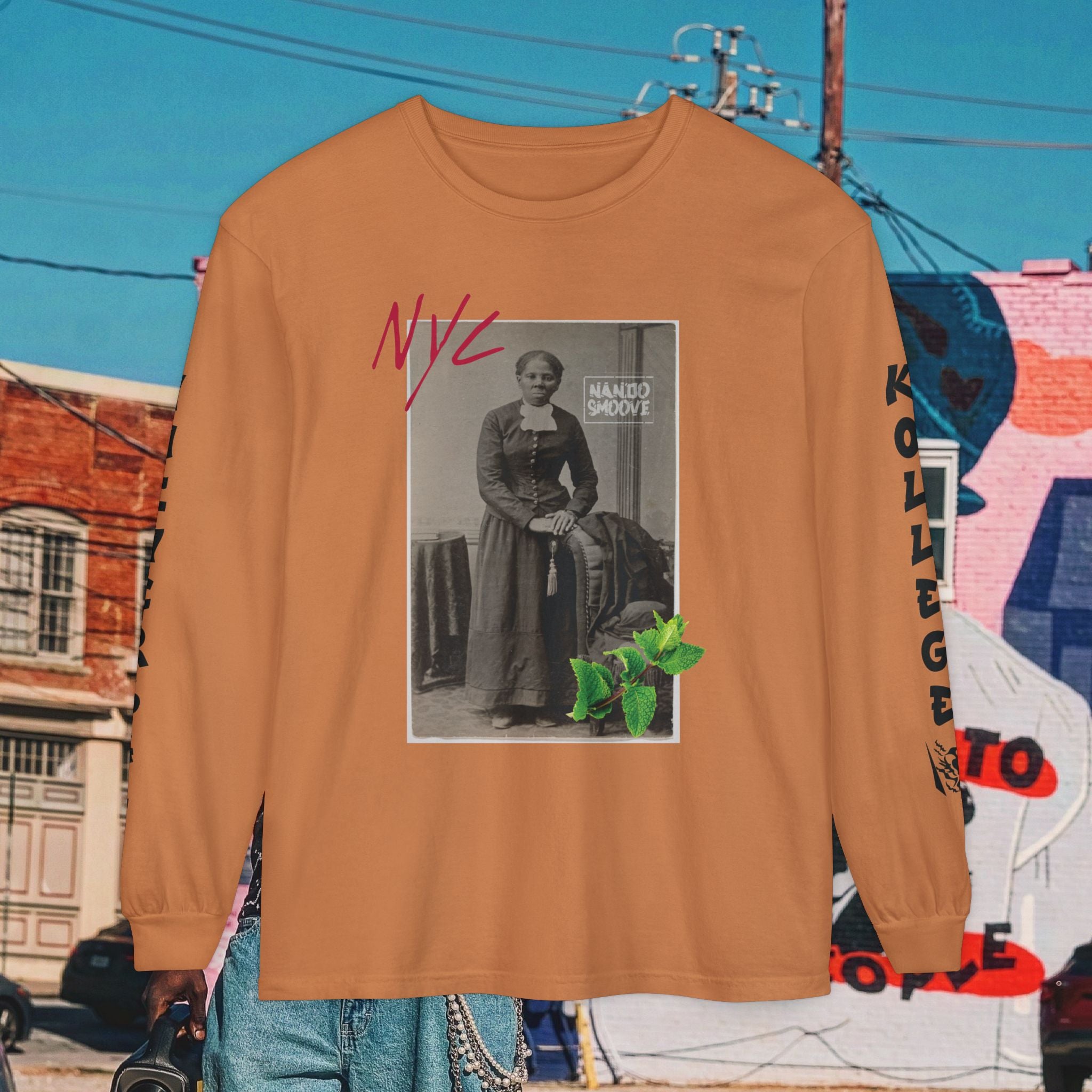Harriet Tubman Unisex Garment-dyed Long Sleeve “MinTee” Shirt