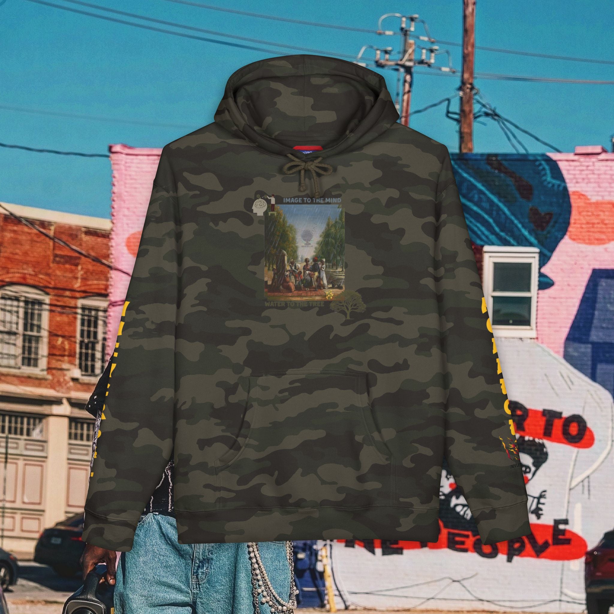 “Image To The Mind, Water To The Tree” Unisex Heavyweight Hooded Sweatshirt