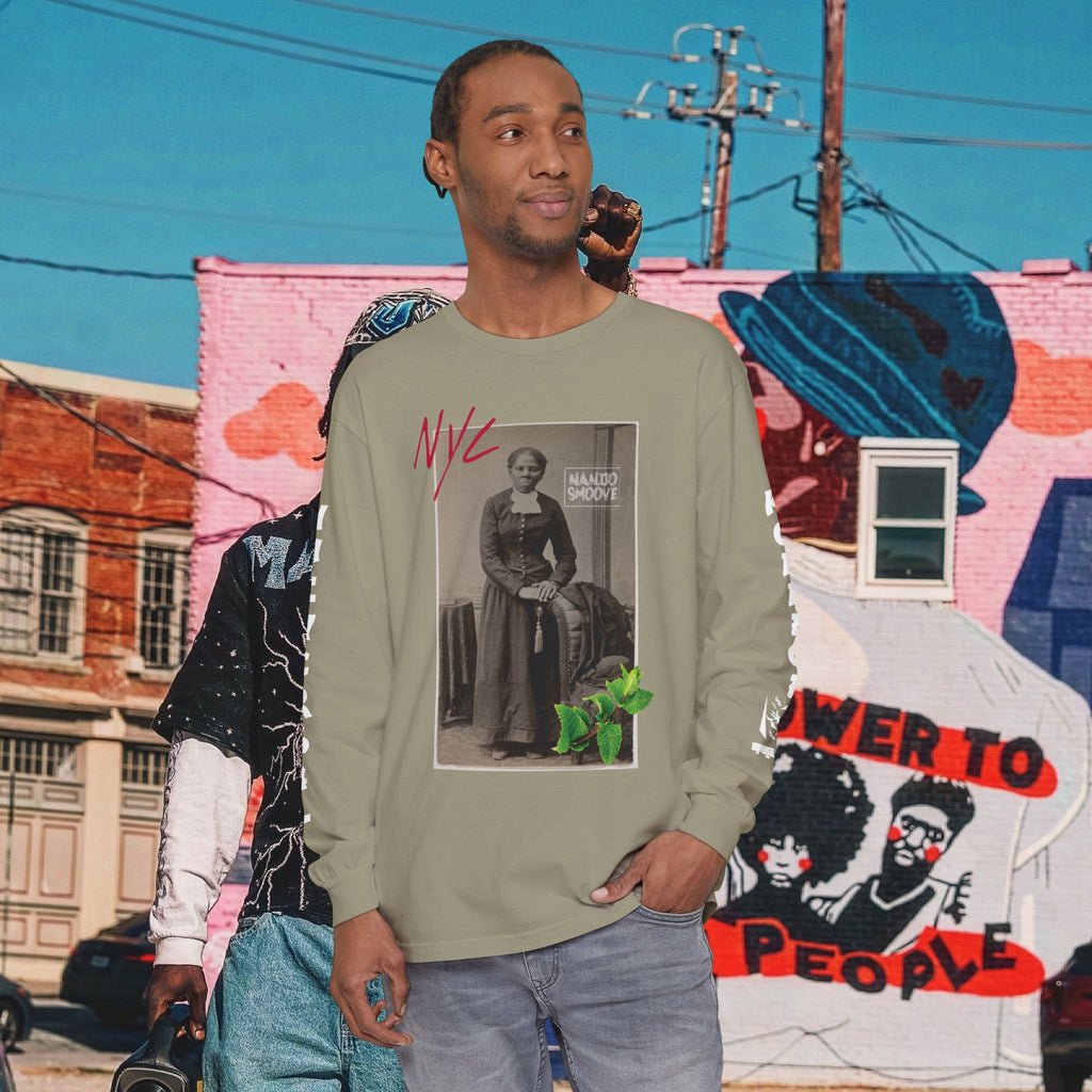 Harriet Tubman Unisex Garment-dyed Long Sleeve “MinTee” Shirt