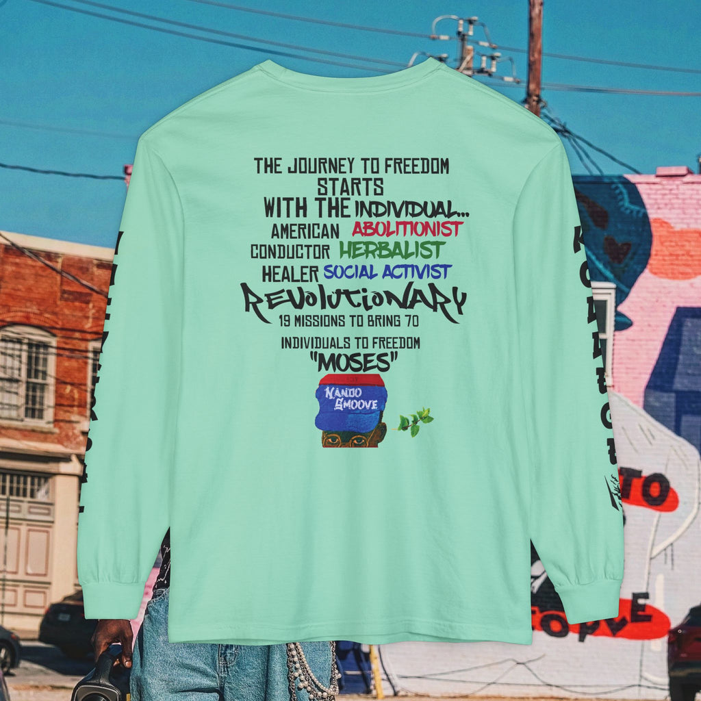 Harriet Tubman Unisex Garment-dyed Long Sleeve “MinTee” Shirt