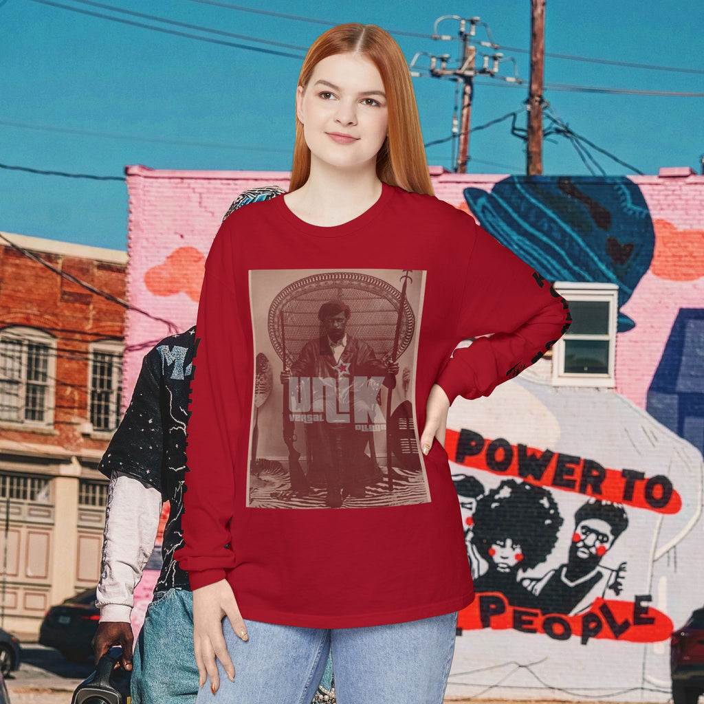 Huey P. Newton Universal Kollege Unisex Garment-dyed Long Sleeve T-Shirt