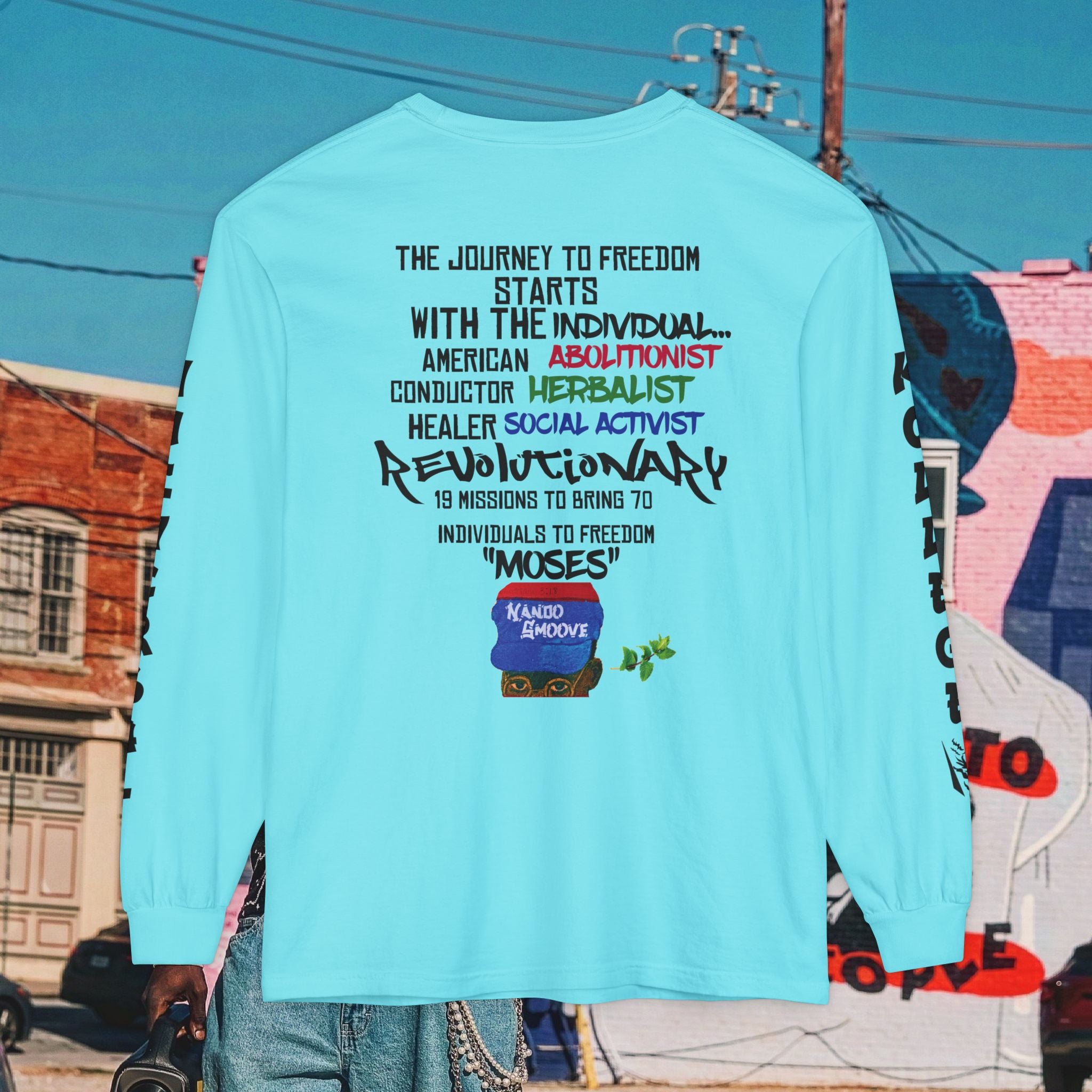 Harriet Tubman Unisex Garment-dyed Long Sleeve “MinTee” Shirt