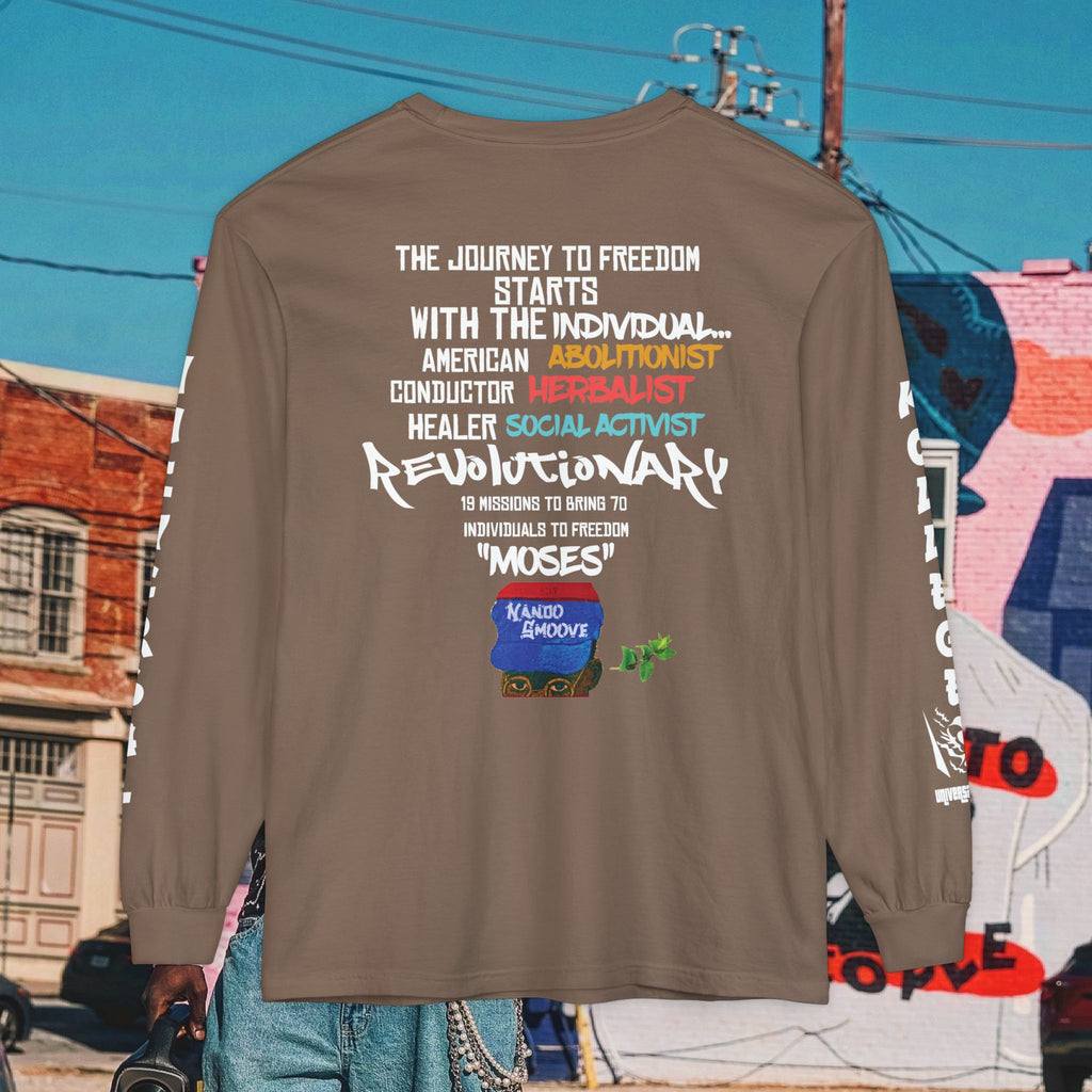 Harriet Tubman Unisex Garment-dyed Long Sleeve “MinTee” Shirt