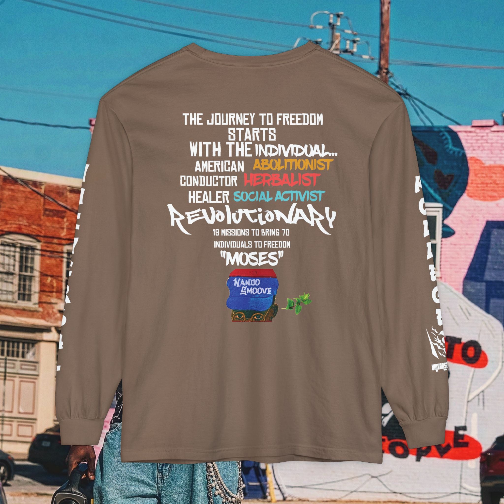 Harriet Tubman Unisex Garment-dyed Long Sleeve “MinTee” Shirt