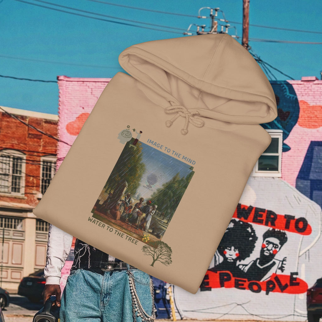 “Image To The Mind, Water To The Tree” Unisex Heavyweight Hooded Sweatshirt