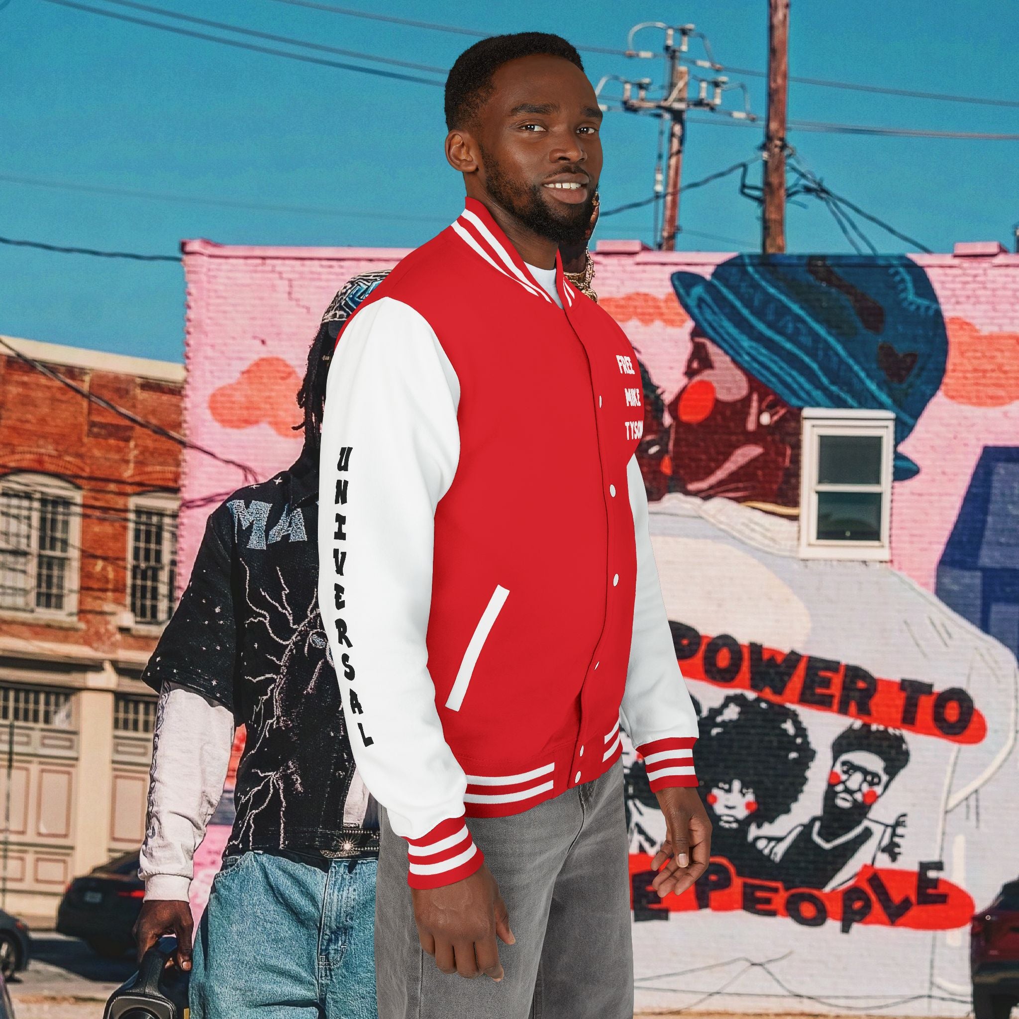 “FREE MIKE TYSON” Unisex Heavyweight Letterman Jacket