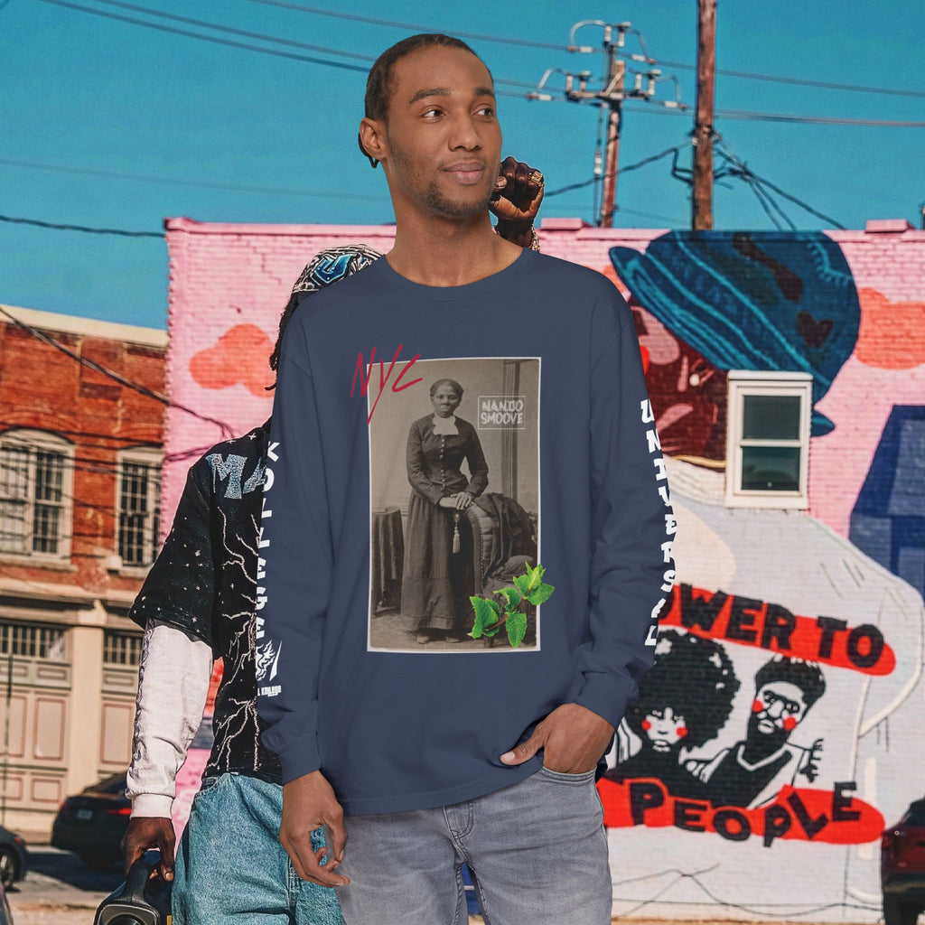 Harriet Tubman Unisex Garment-dyed Long Sleeve “MinTee” Shirt