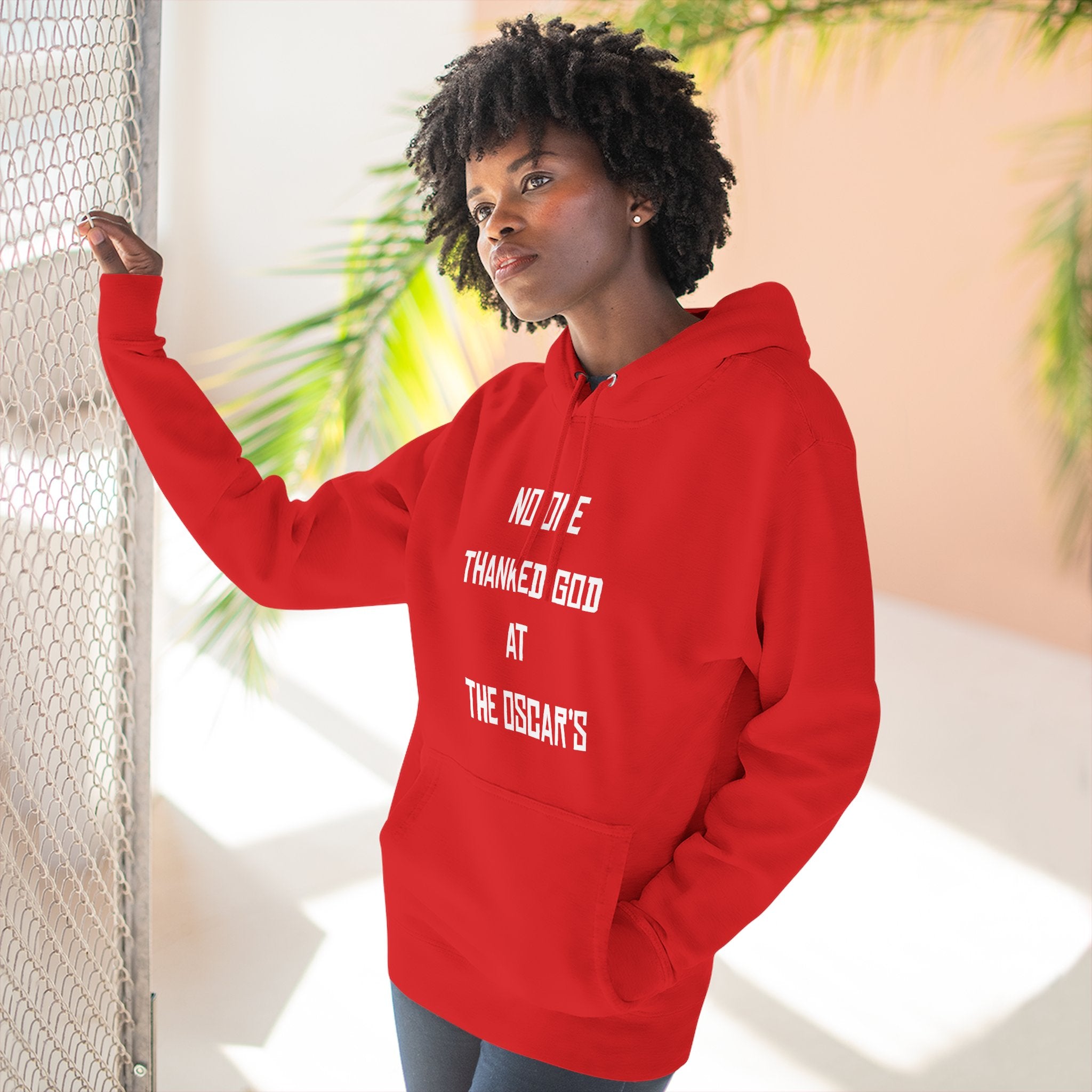 “NO ONE THANKED GOD AT THE OSCAR’S” Three-Panel Fleece Hoodie
