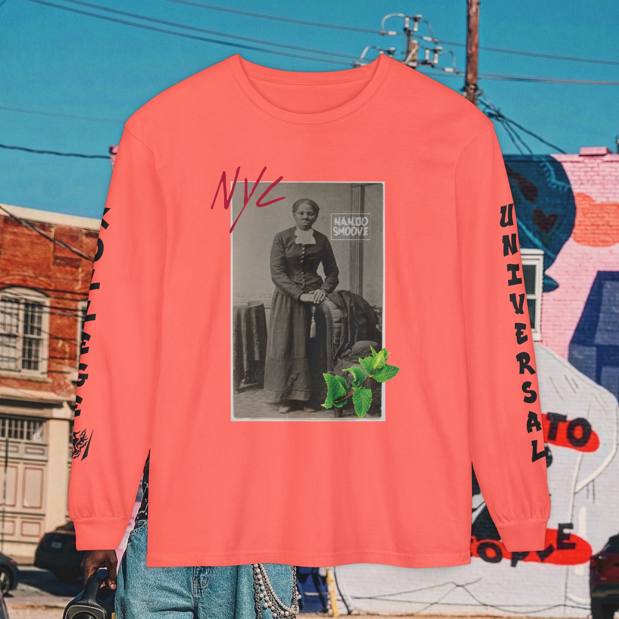 Harriet Tubman Unisex Garment-dyed Long Sleeve “MinTee” Shirt