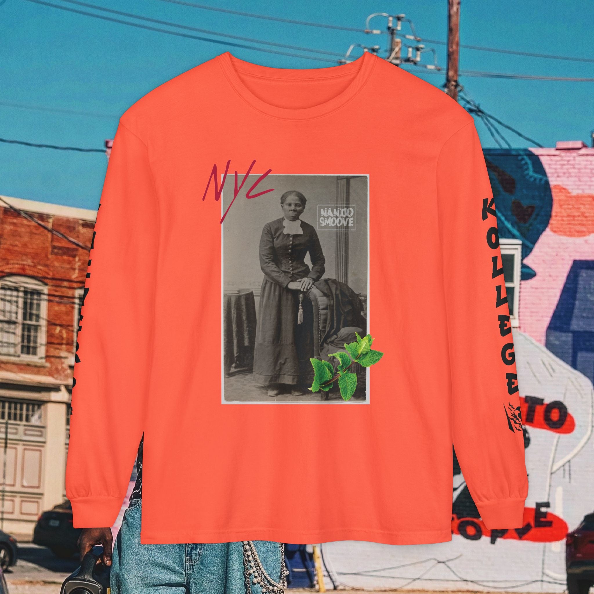 Harriet Tubman Unisex Garment-dyed Long Sleeve “MinTee” Shirt