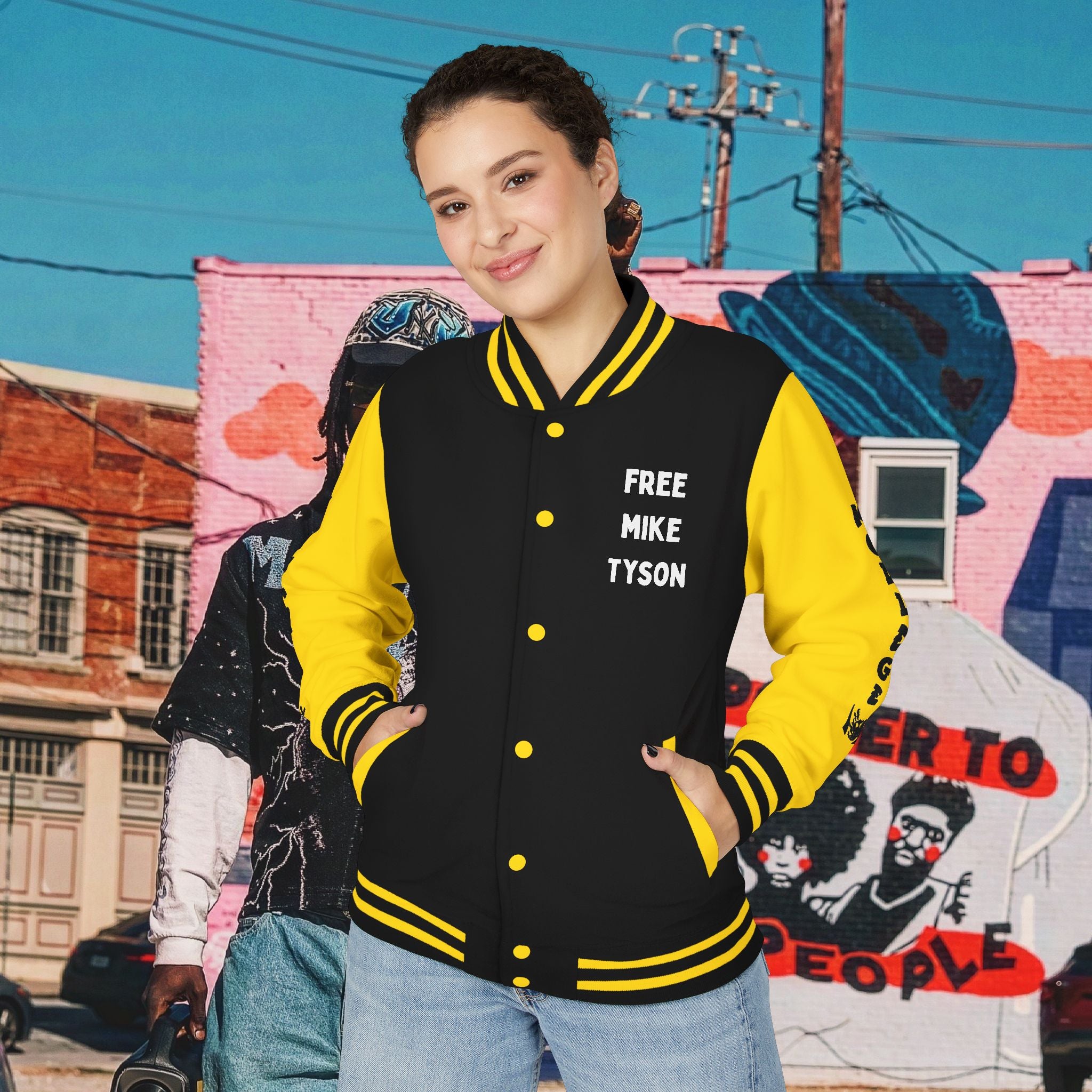 “FREE MIKE TYSON” Unisex Heavyweight Letterman Jacket