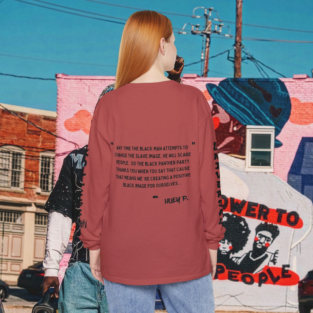Huey P. Newton Universal Kollege Unisex Garment-dyed Long Sleeve T-Shirt