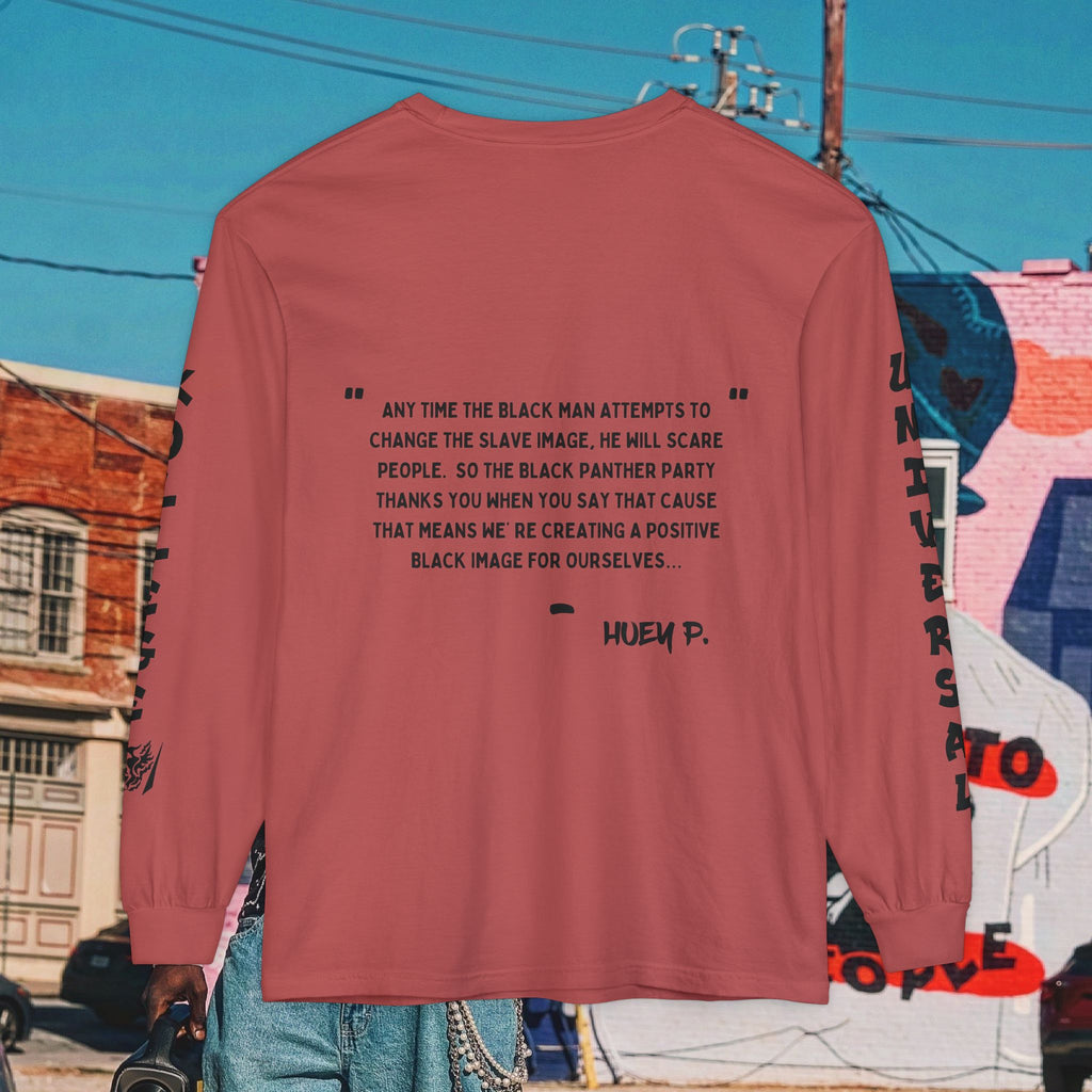 Huey P. Newton Universal Kollege Unisex Garment-dyed Long Sleeve T-Shirt