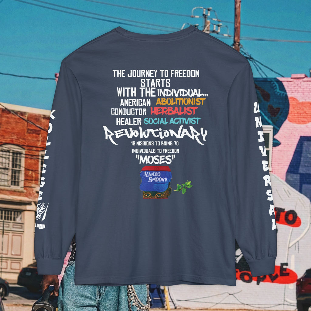 Harriet Tubman Unisex Garment-dyed Long Sleeve “MinTee” Shirt