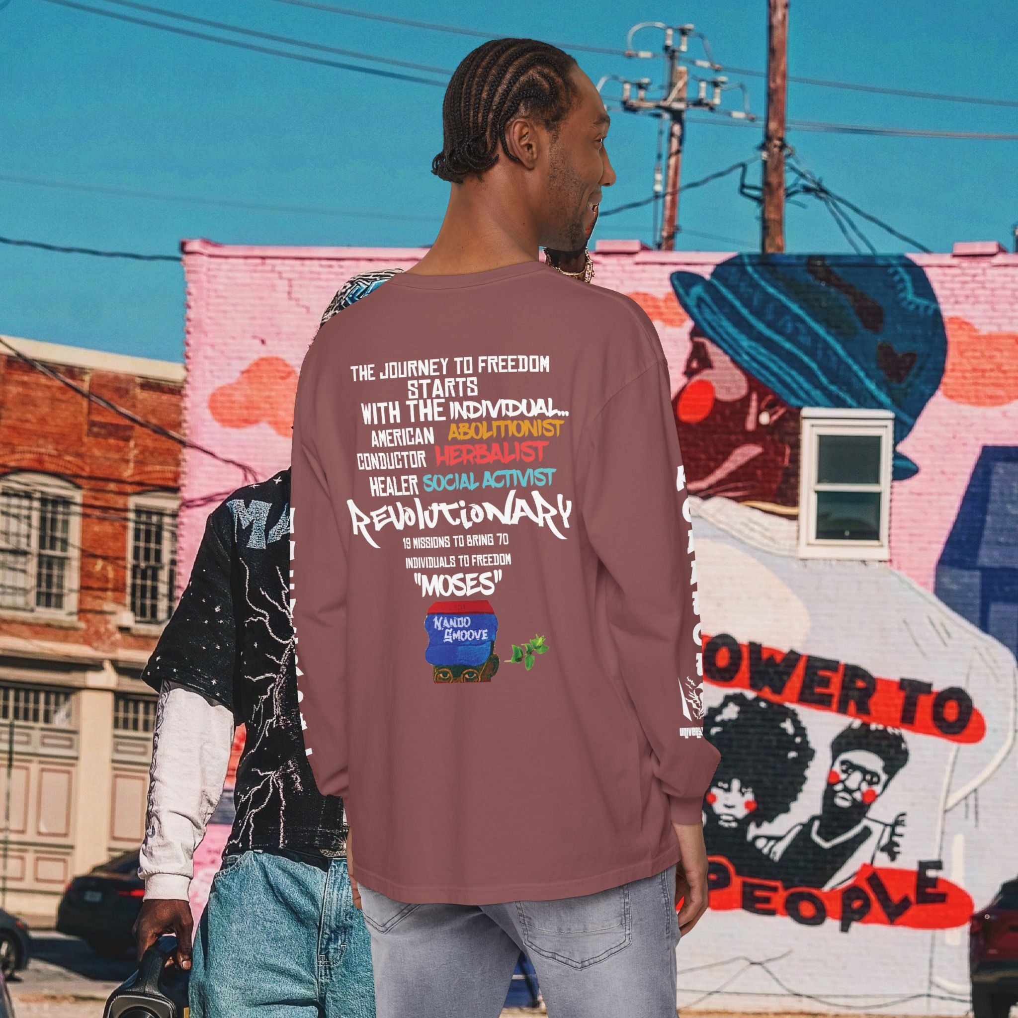 Harriet Tubman Unisex Garment-dyed Long Sleeve “MinTee” Shirt