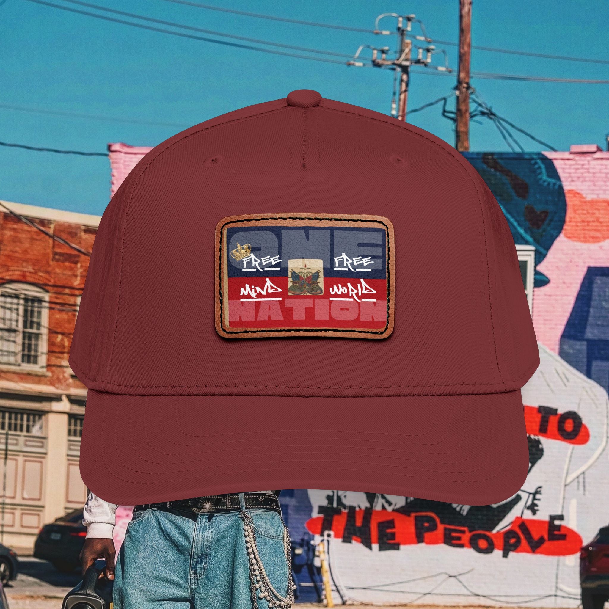 Sa Ka Fete “ONE NATION” Baseball Cap with Leather Patch