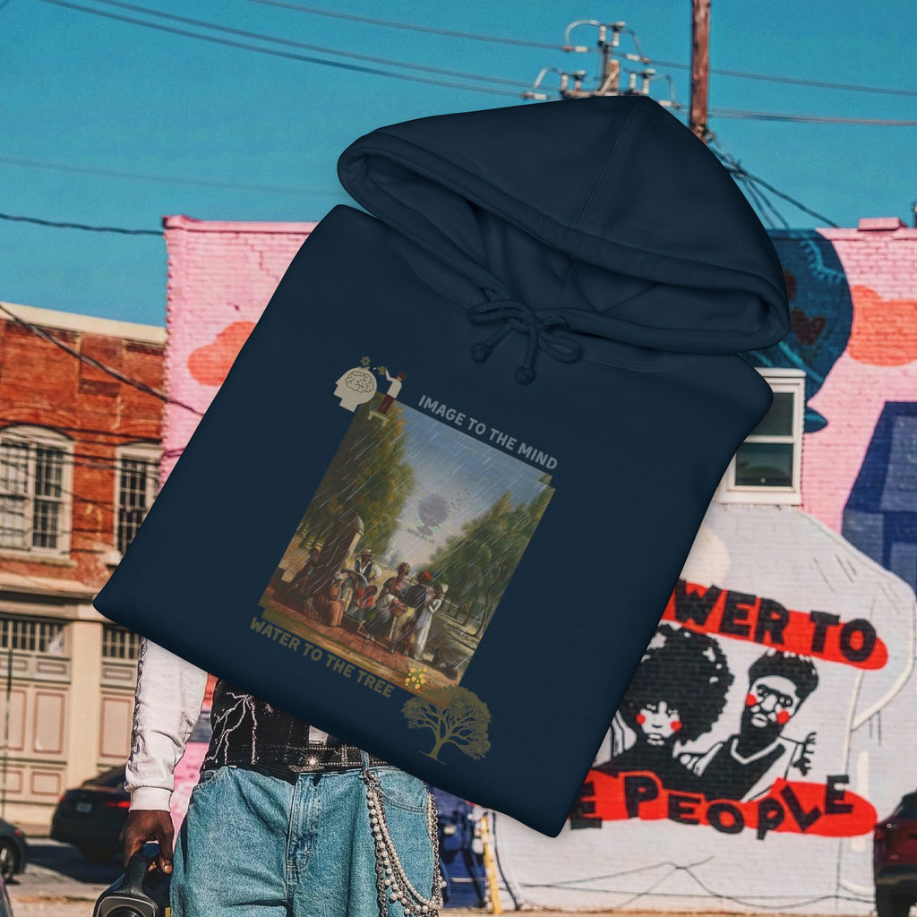 “Image To The Mind, Water To The Tree” Unisex Heavyweight Hooded Sweatshirt