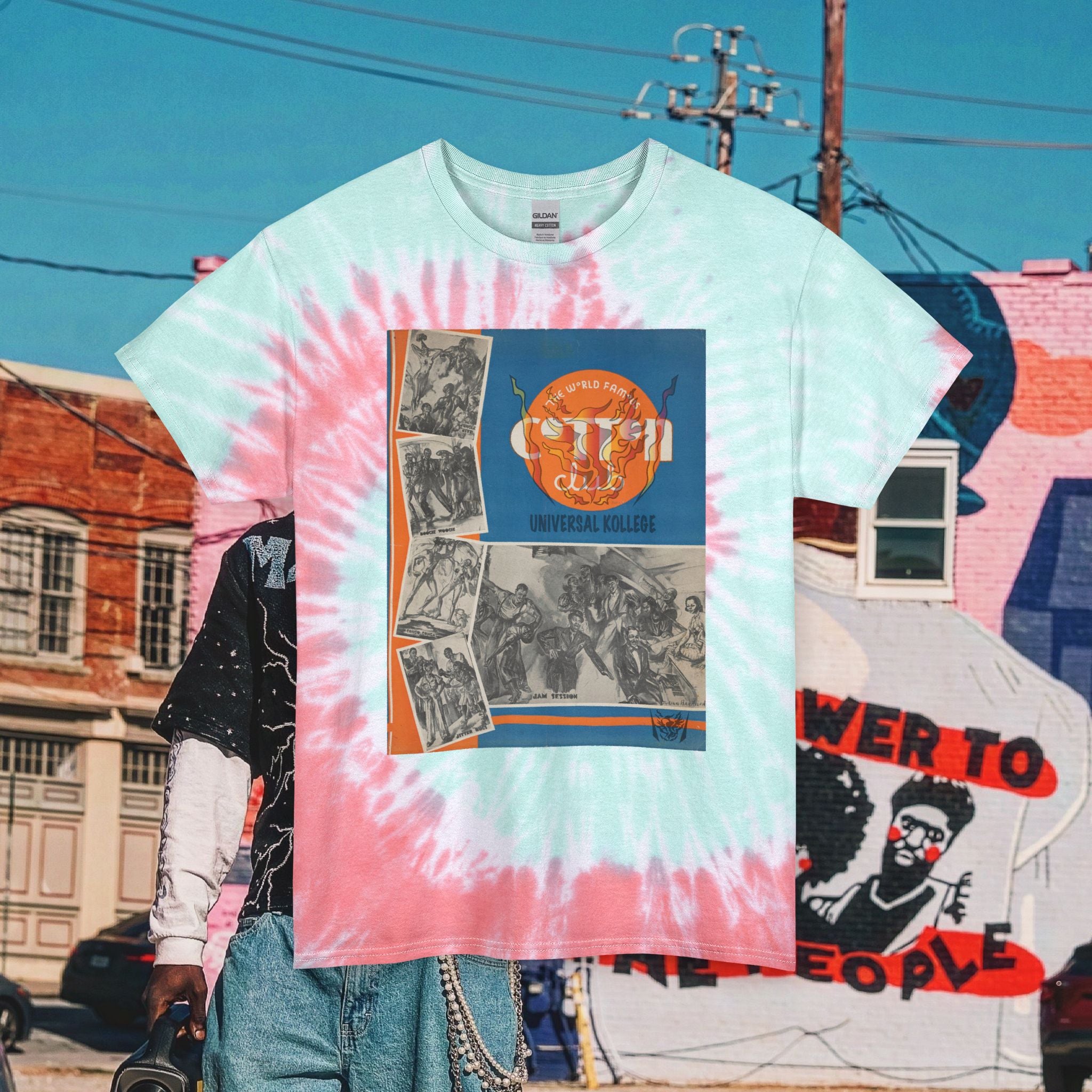 Unisex Tie Dye “World Famous” Cotton Club  Tee