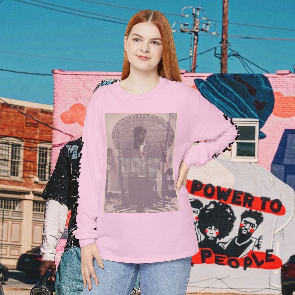 Huey P. Newton Universal Kollege Unisex Garment-dyed Long Sleeve T-Shirt