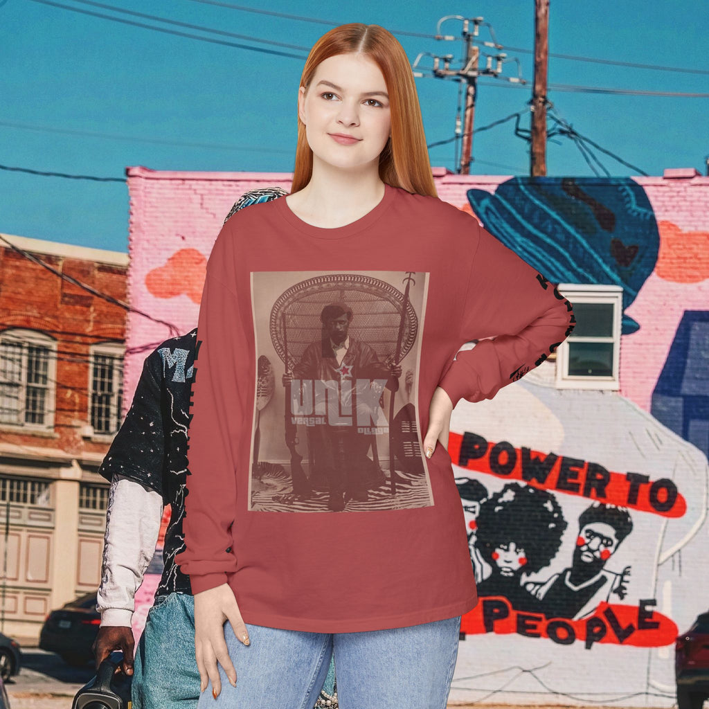 Huey P. Newton Universal Kollege Unisex Garment-dyed Long Sleeve T-Shirt