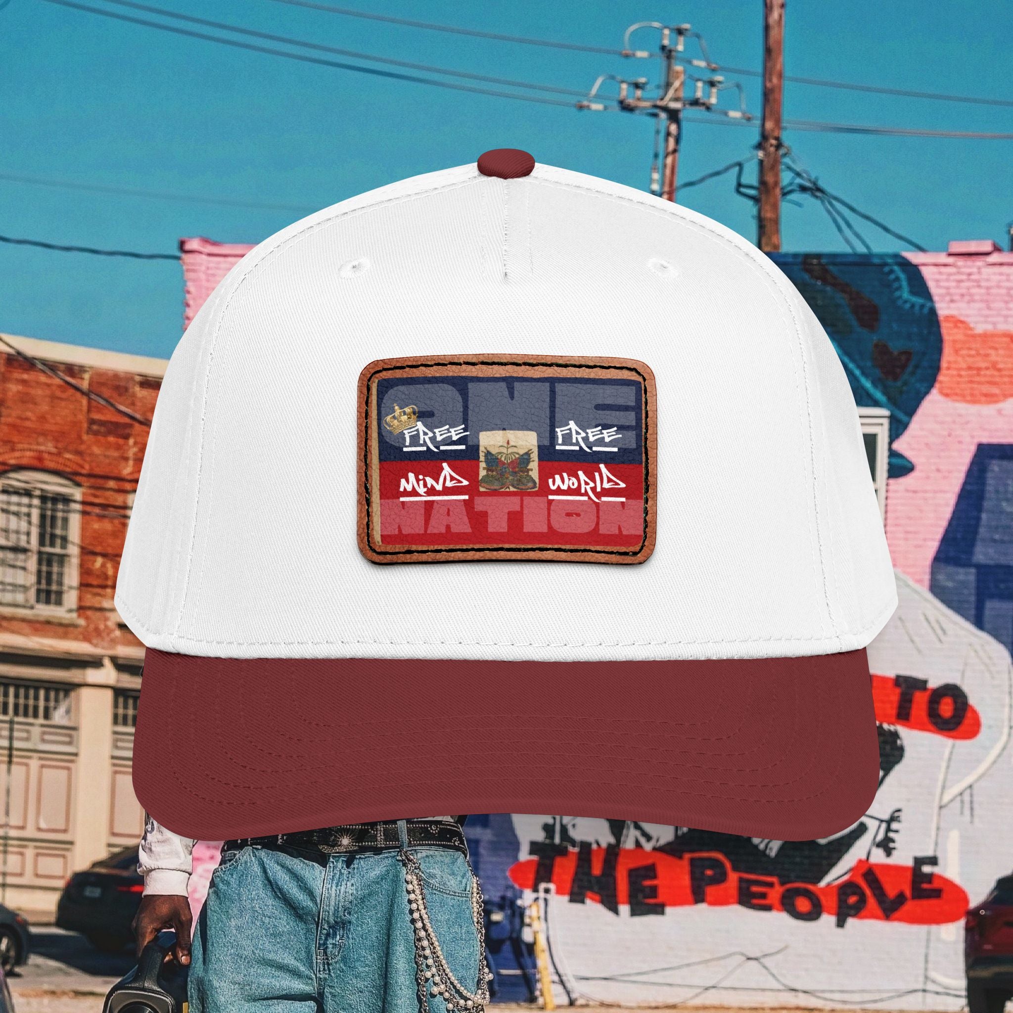 Sa Ka Fete “ONE NATION” Baseball Cap with Leather Patch