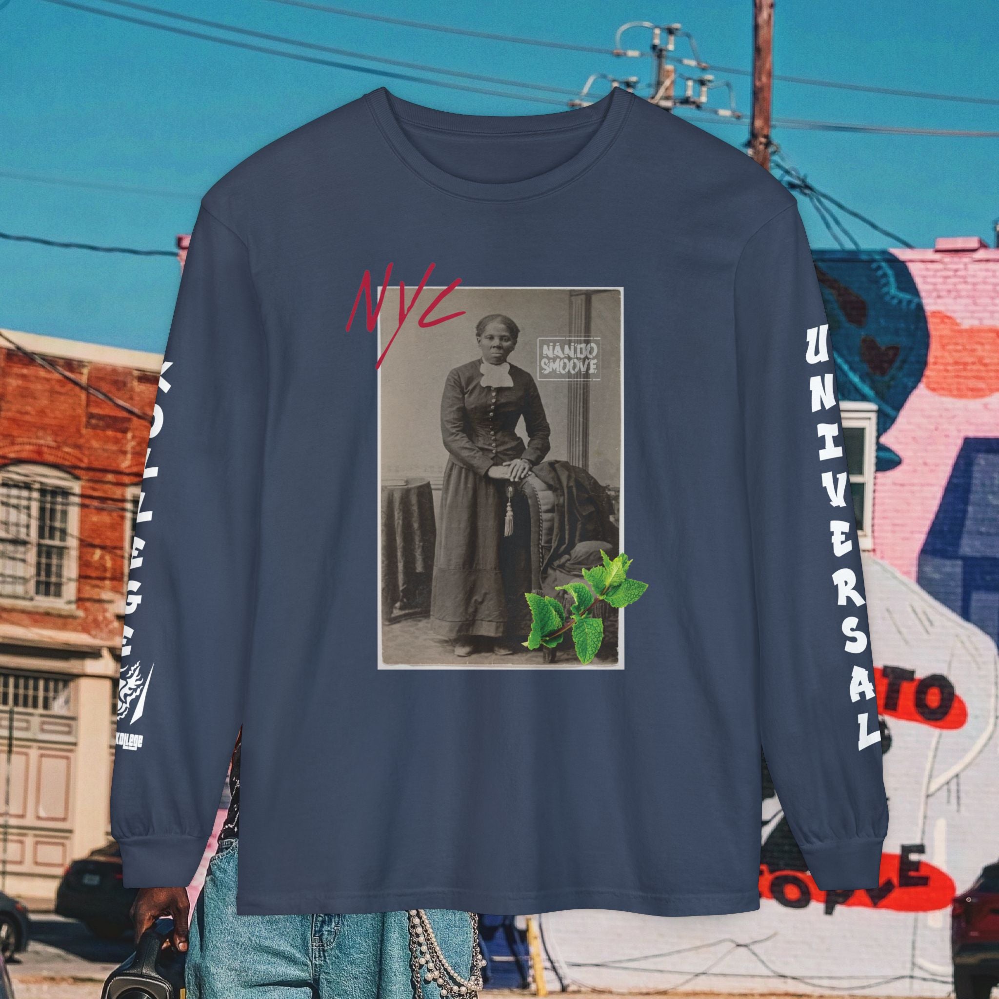 Harriet Tubman Unisex Garment-dyed Long Sleeve “MinTee” Shirt