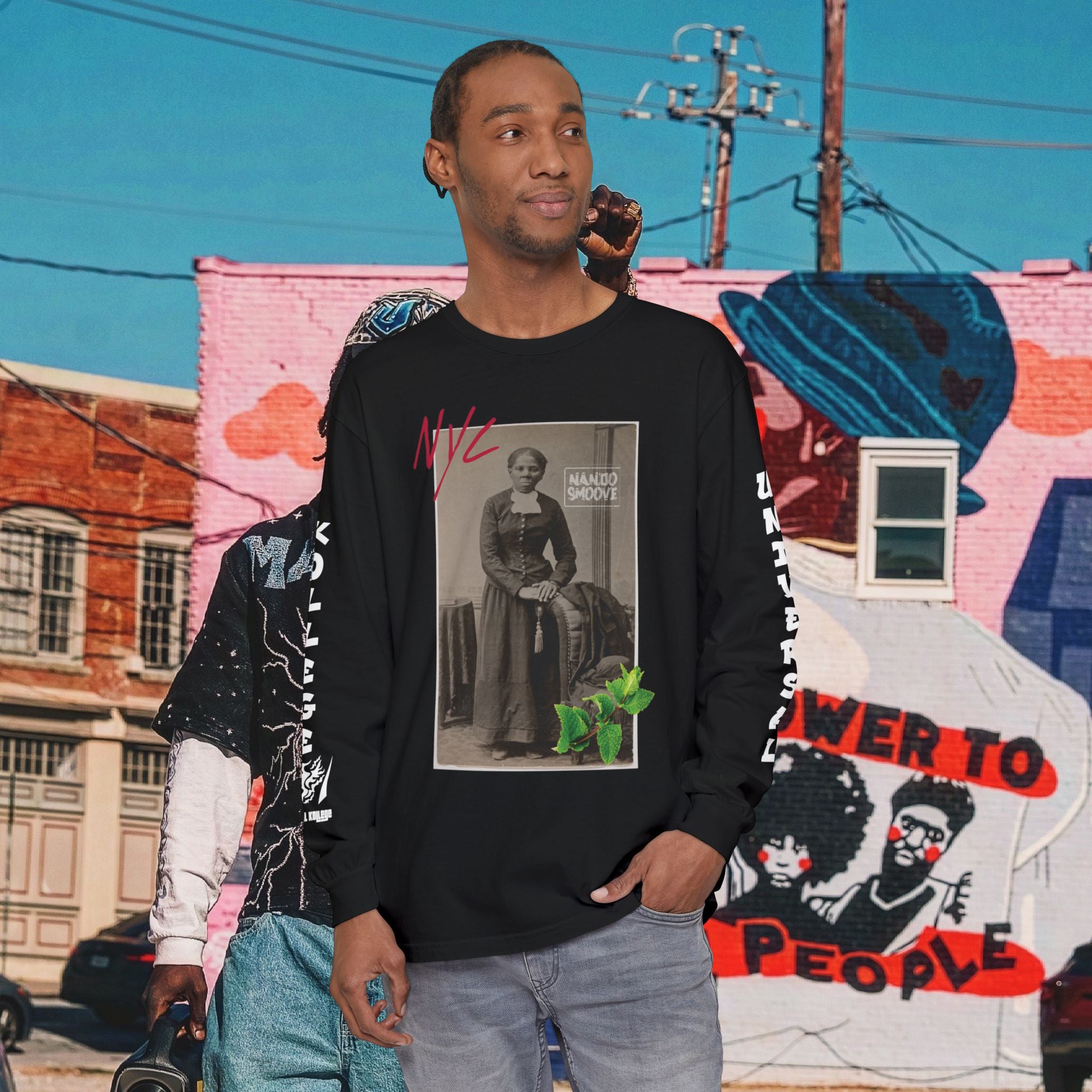 Harriet Tubman Unisex Garment-dyed Long Sleeve “MinTee” Shirt