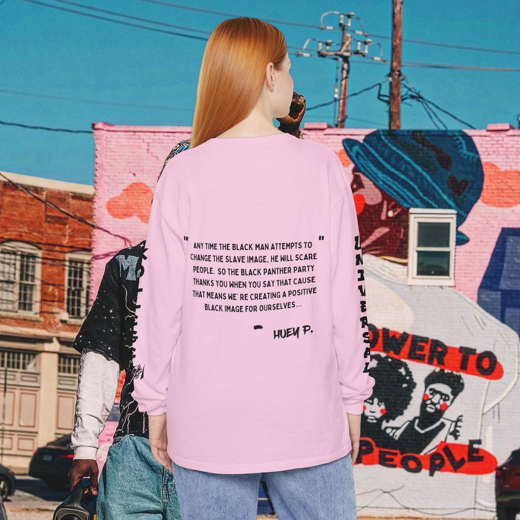 Huey P. Newton Universal Kollege Unisex Garment-dyed Long Sleeve T-Shirt