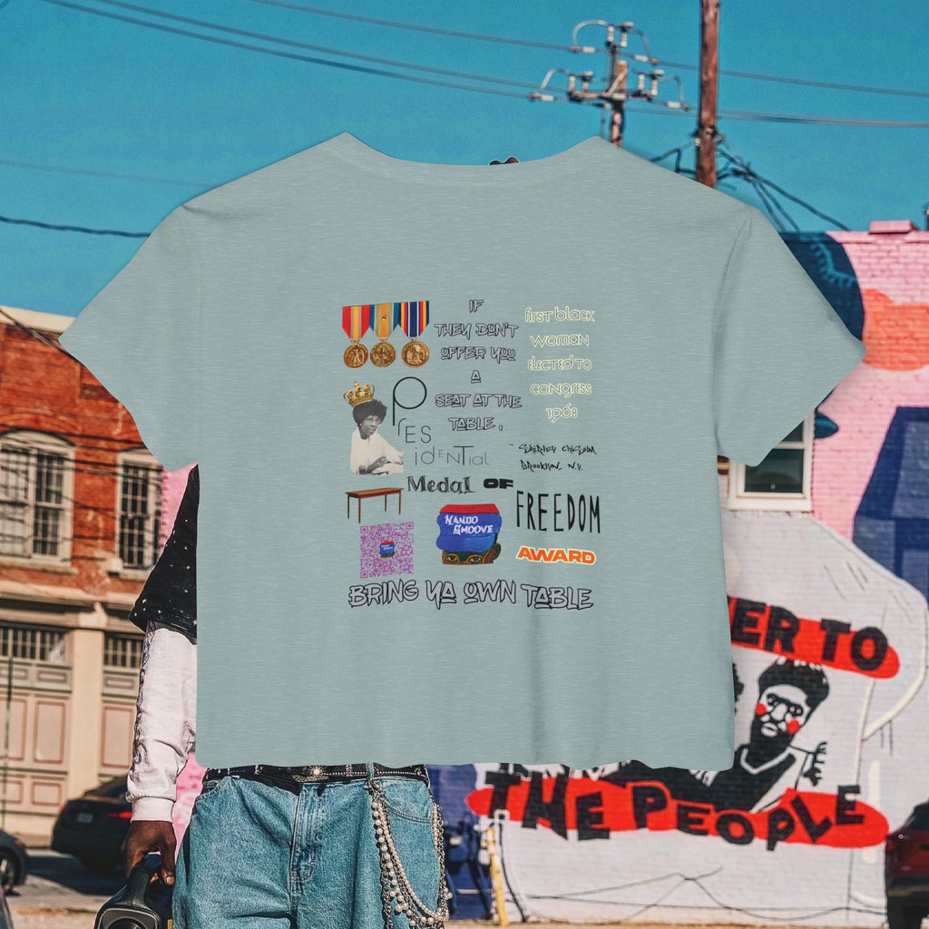 Shirley Chisholm Women's Festival Crop Top (Black Text)