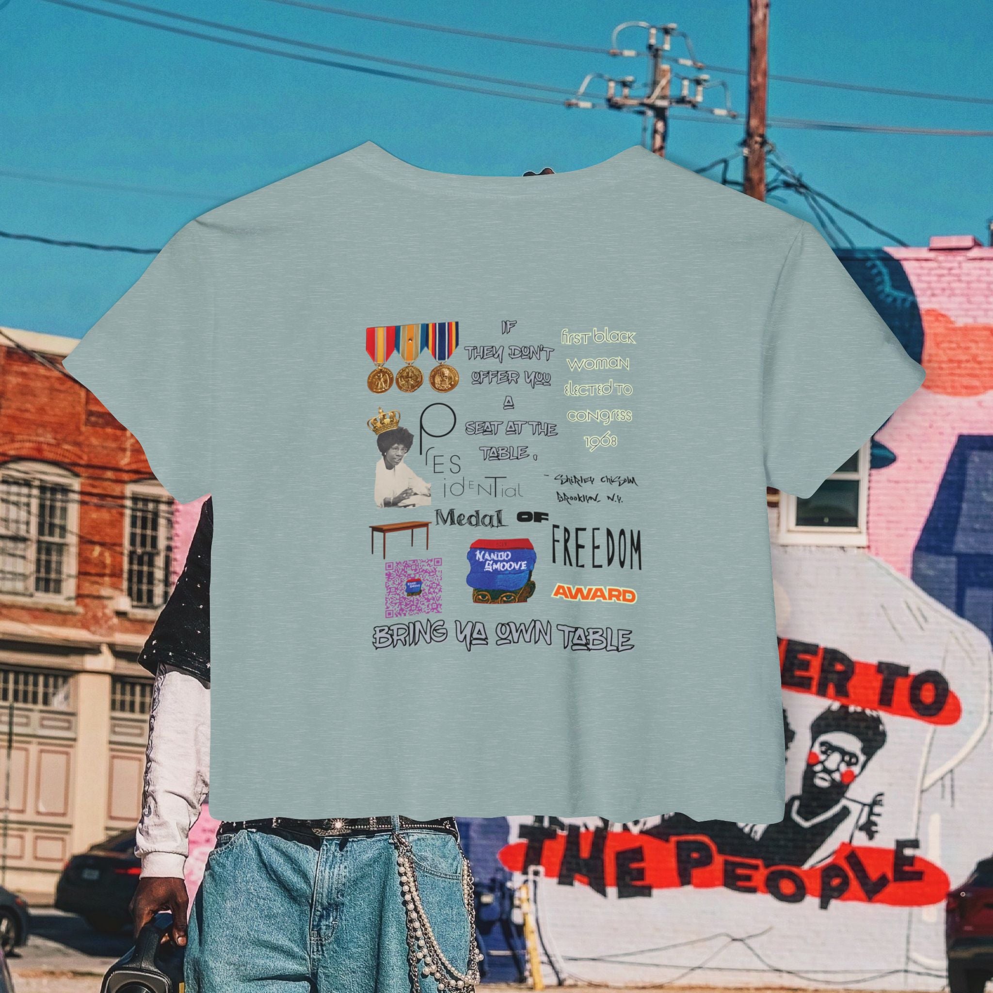Shirley Chisholm Women's Festival Crop Top (Black Text)