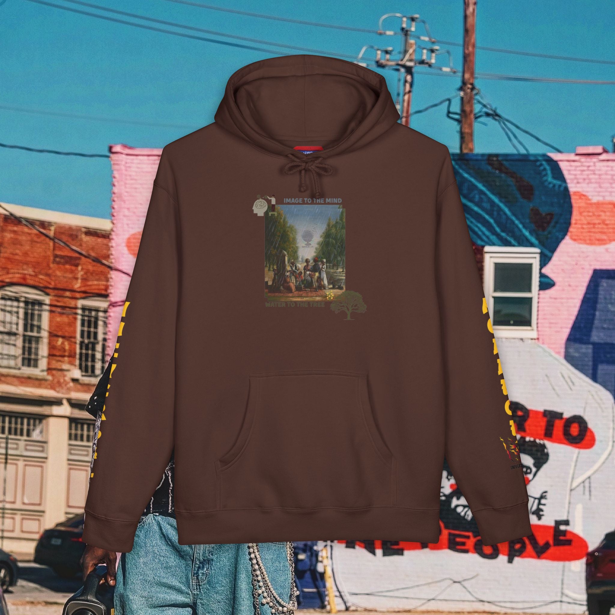 “Image To The Mind, Water To The Tree” Unisex Heavyweight Hooded Sweatshirt