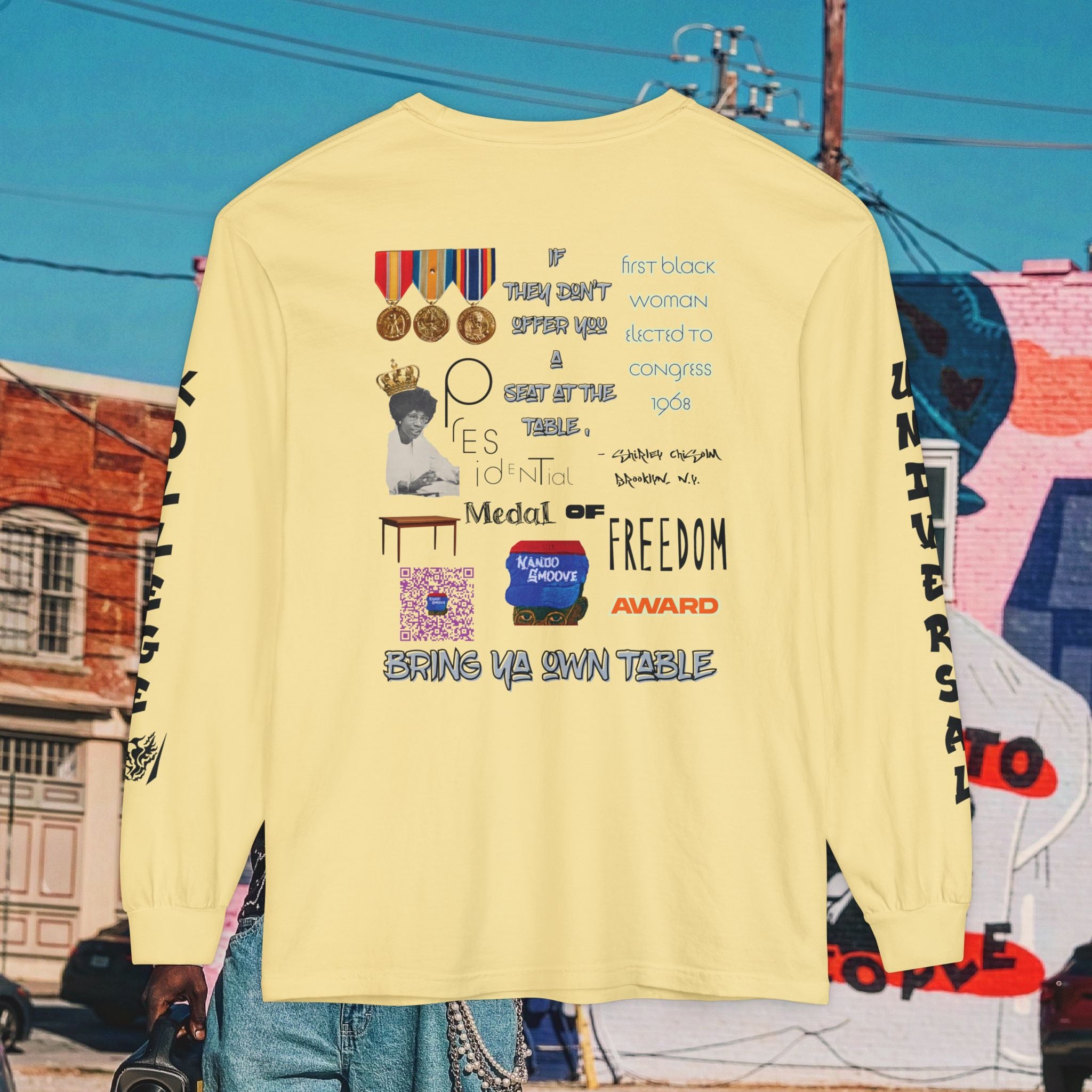 Shirley Chisholm Unisex Garment-dyed Long Sleeve T-Shirt