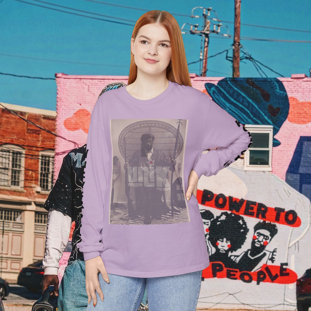 Huey P. Newton Universal Kollege Unisex Garment-dyed Long Sleeve T-Shirt
