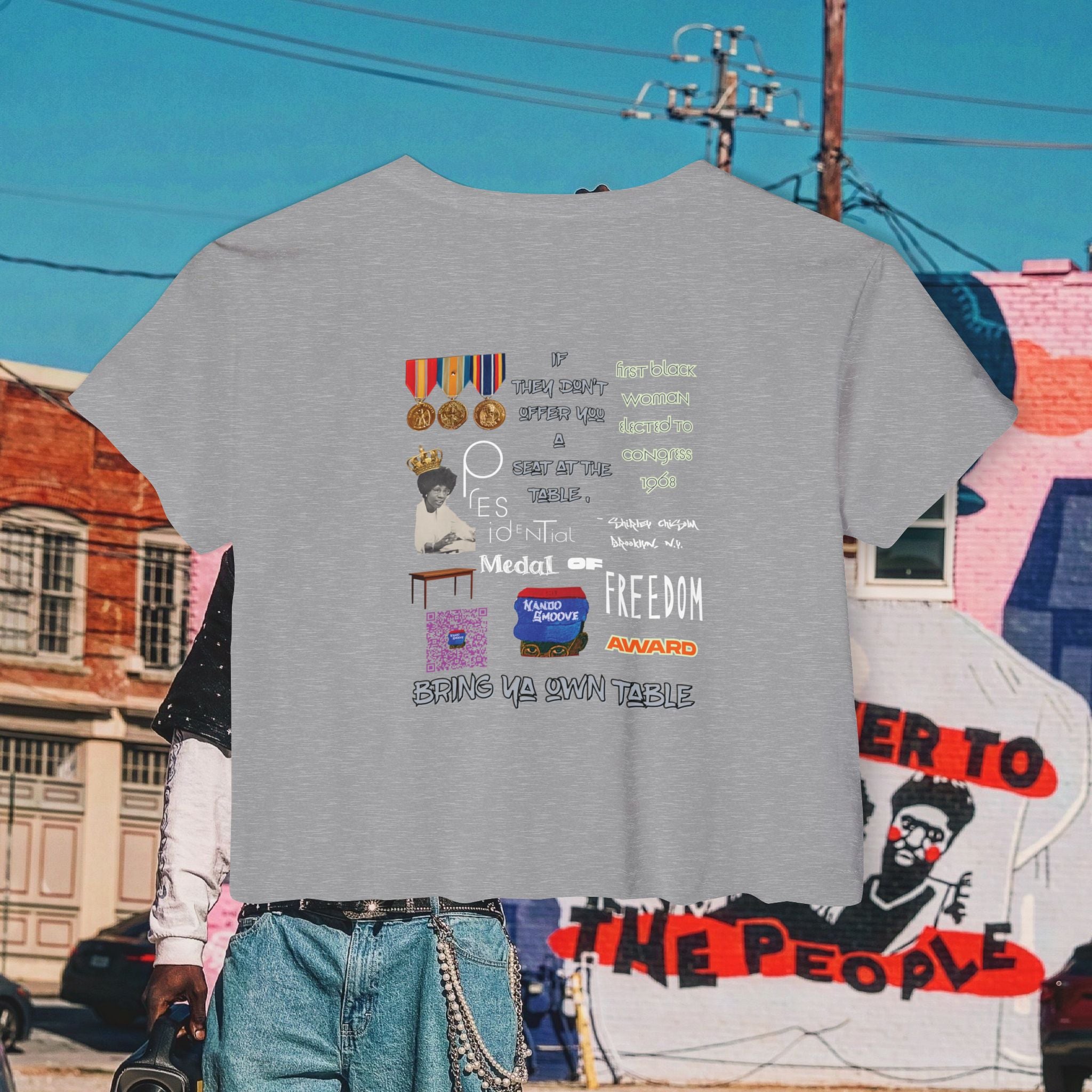 Shirley Chisholm Women's Festival Crop Top (White Text)