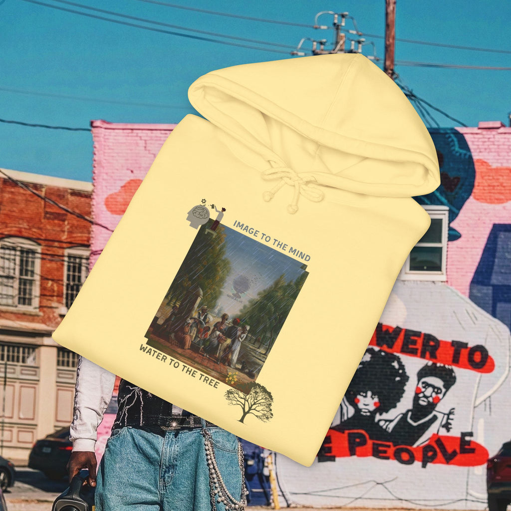 “Image To The Mind, Water To The Tree” Unisex Heavyweight Hooded Sweatshirt