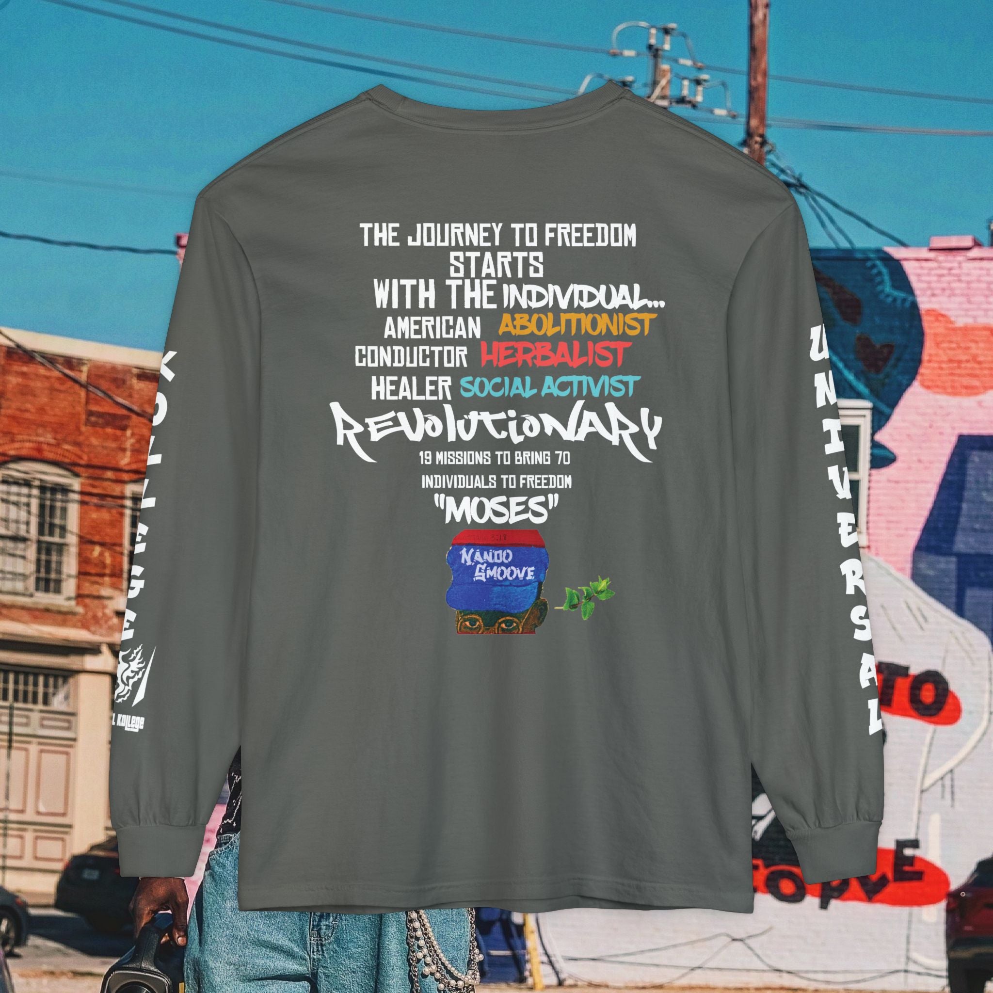Harriet Tubman Unisex Garment-dyed Long Sleeve “MinTee” Shirt