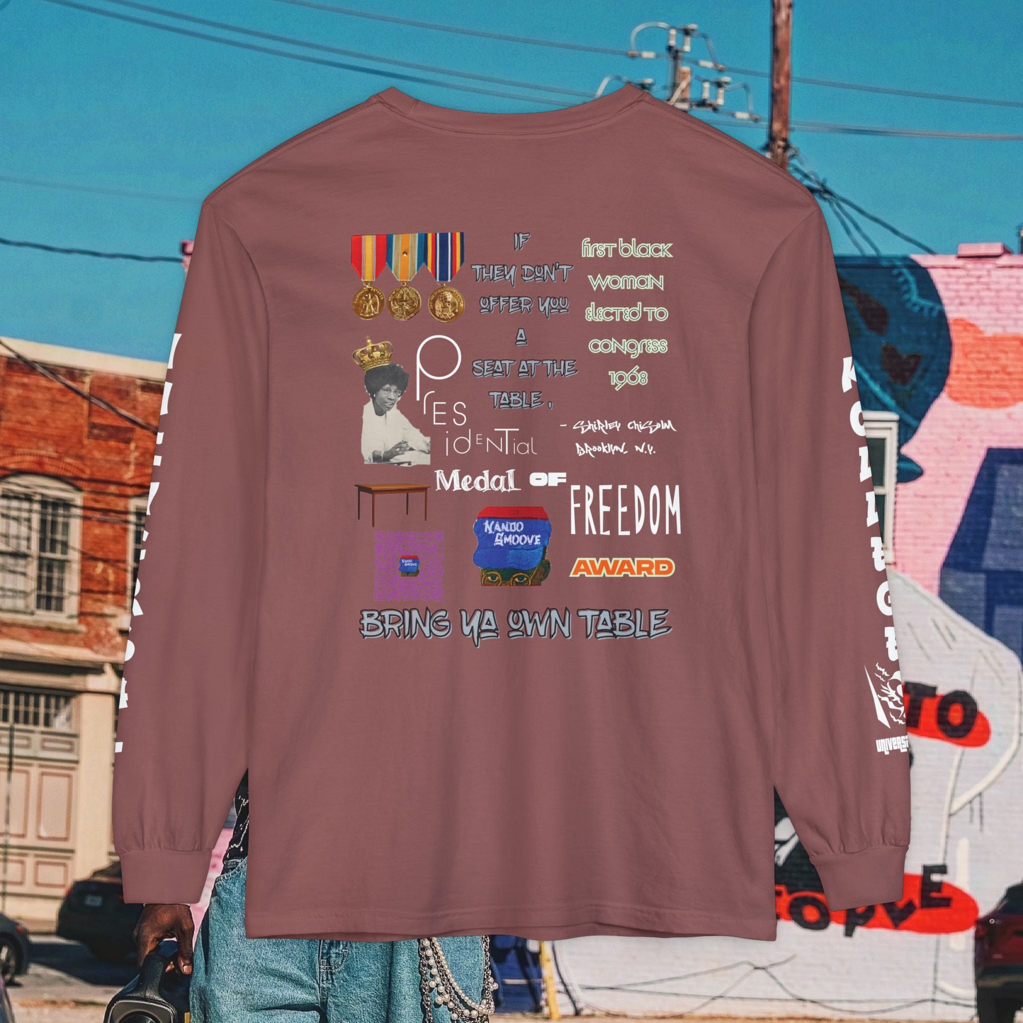 Shirley Chisholm Unisex Garment-dyed Long Sleeve T-Shirt