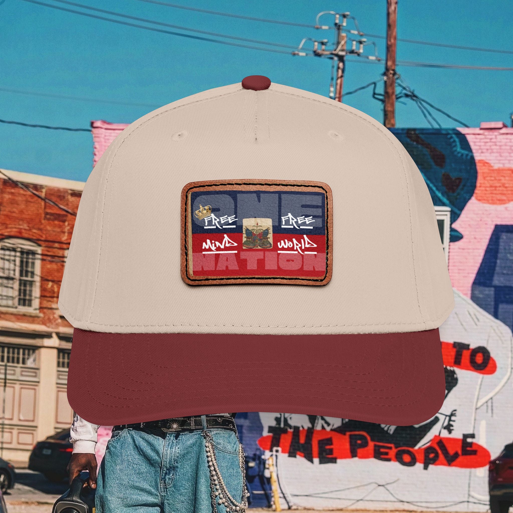 Sa Ka Fete “ONE NATION” Baseball Cap with Leather Patch