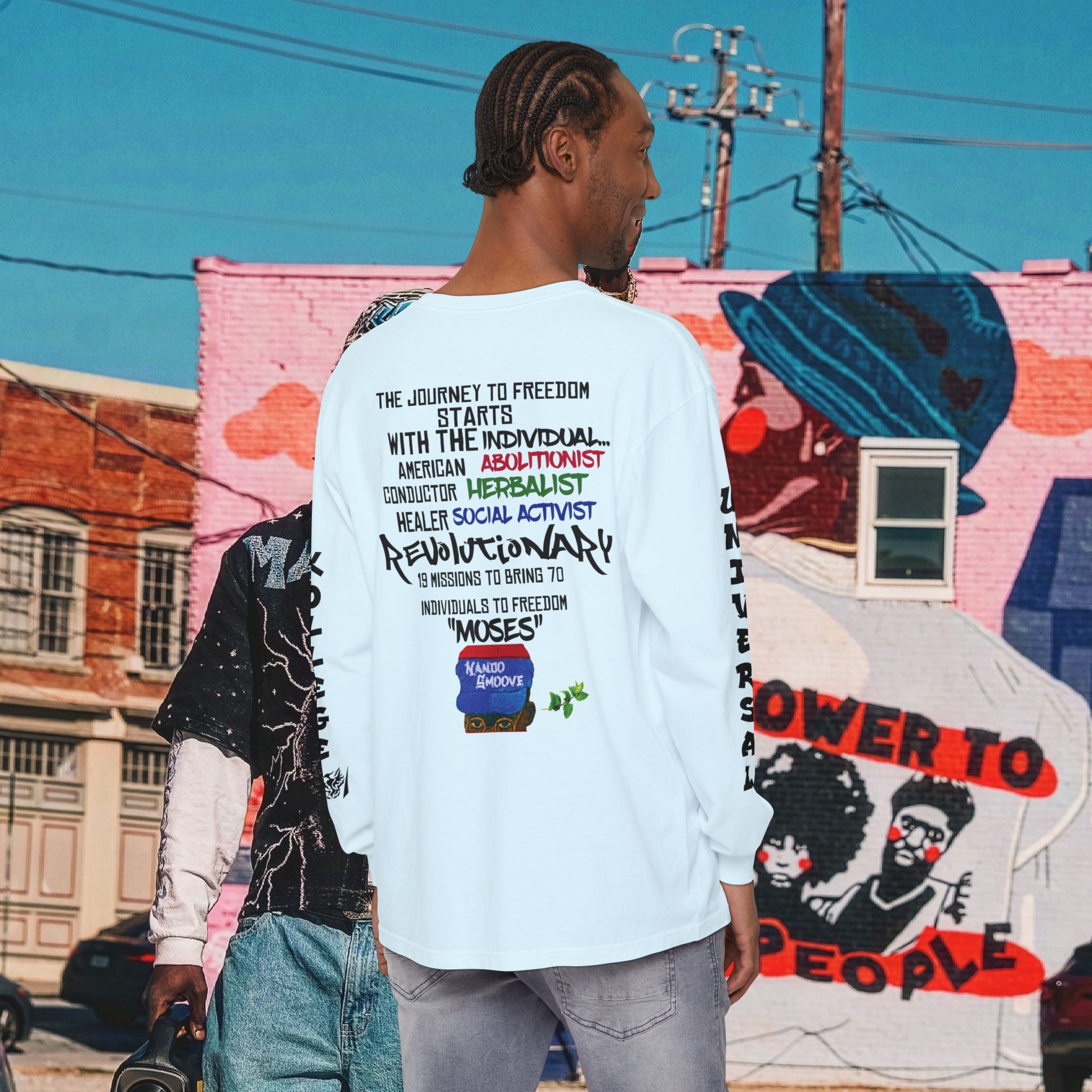 Harriet Tubman Unisex Garment-dyed Long Sleeve “MinTee” Shirt