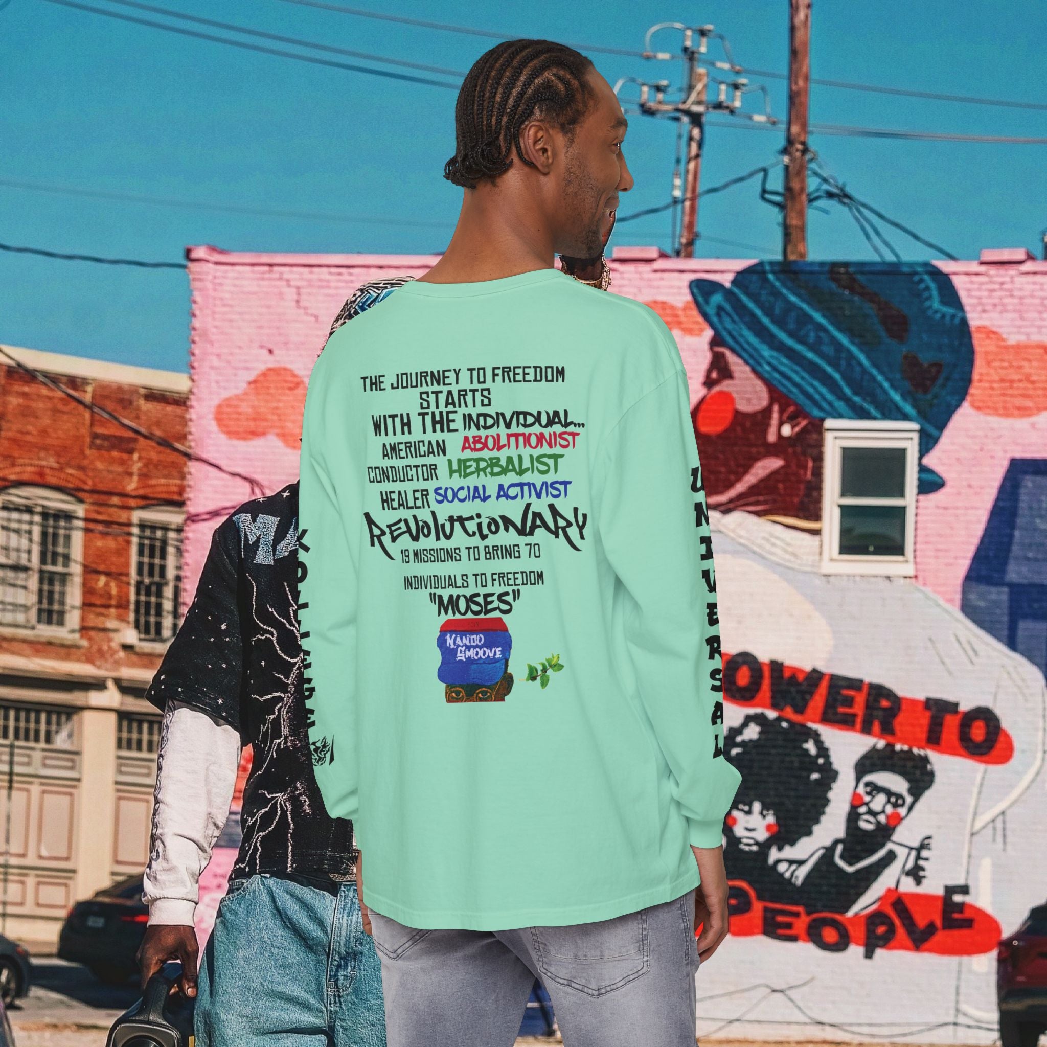 Harriet Tubman Unisex Garment-dyed Long Sleeve “MinTee” Shirt