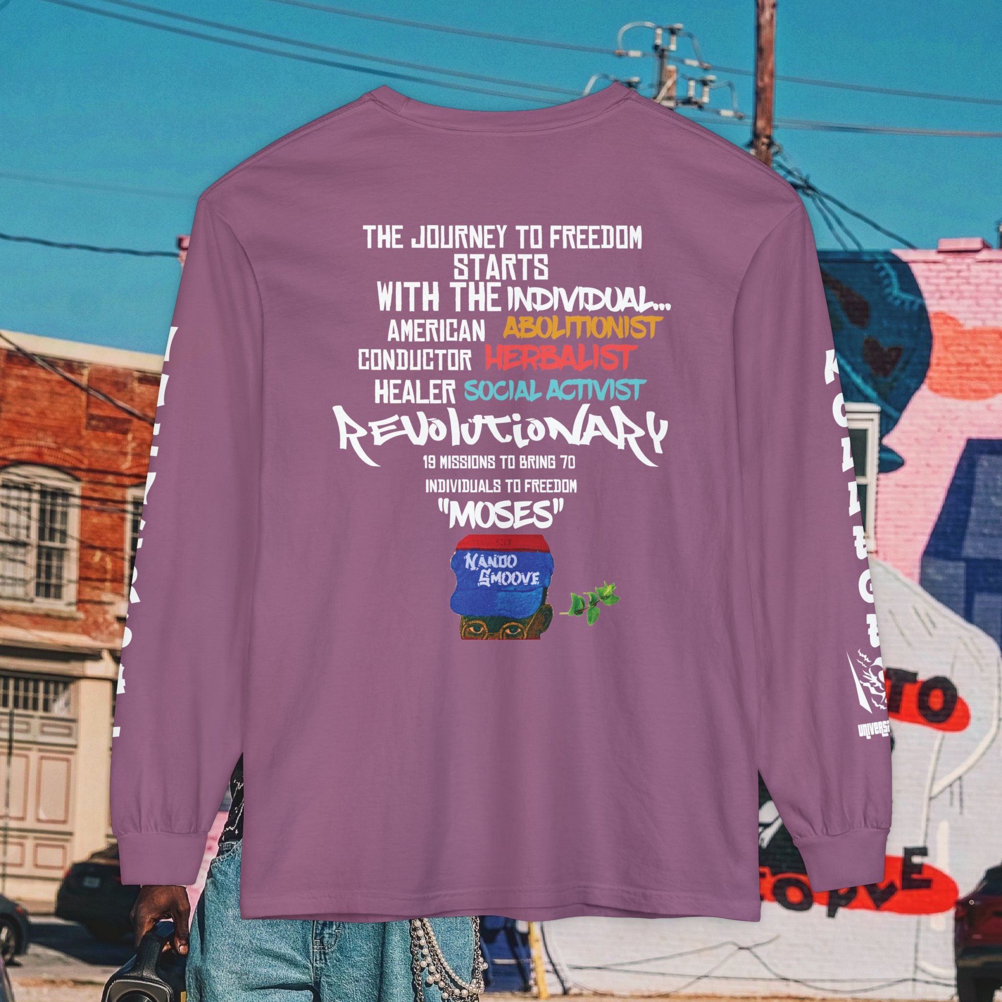 Harriet Tubman Unisex Garment-dyed Long Sleeve “MinTee” Shirt