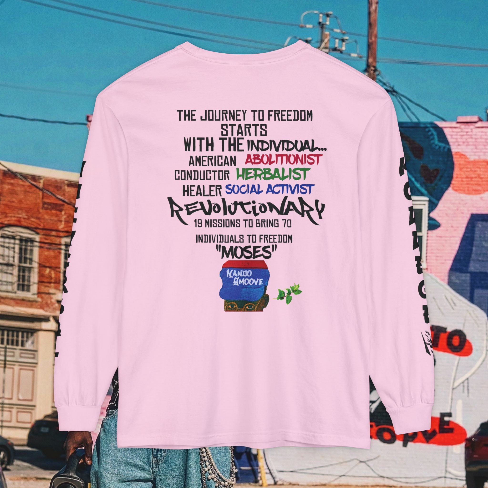 Harriet Tubman Unisex Garment-dyed Long Sleeve “MinTee” Shirt
