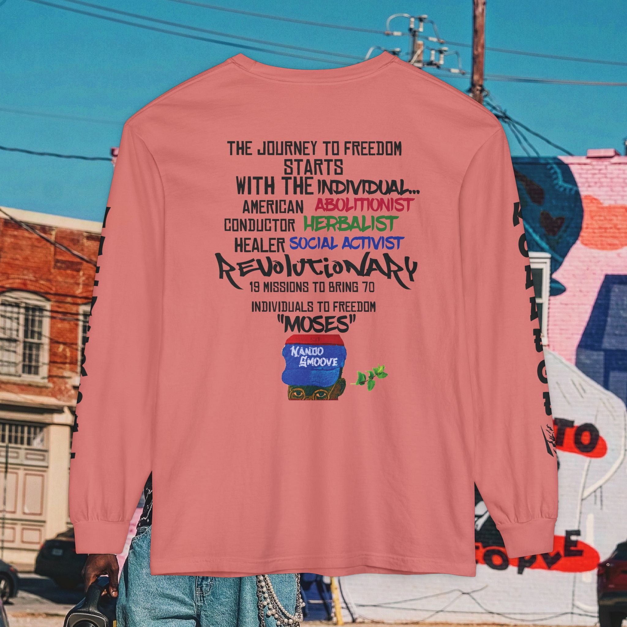 Harriet Tubman Unisex Garment-dyed Long Sleeve “MinTee” Shirt