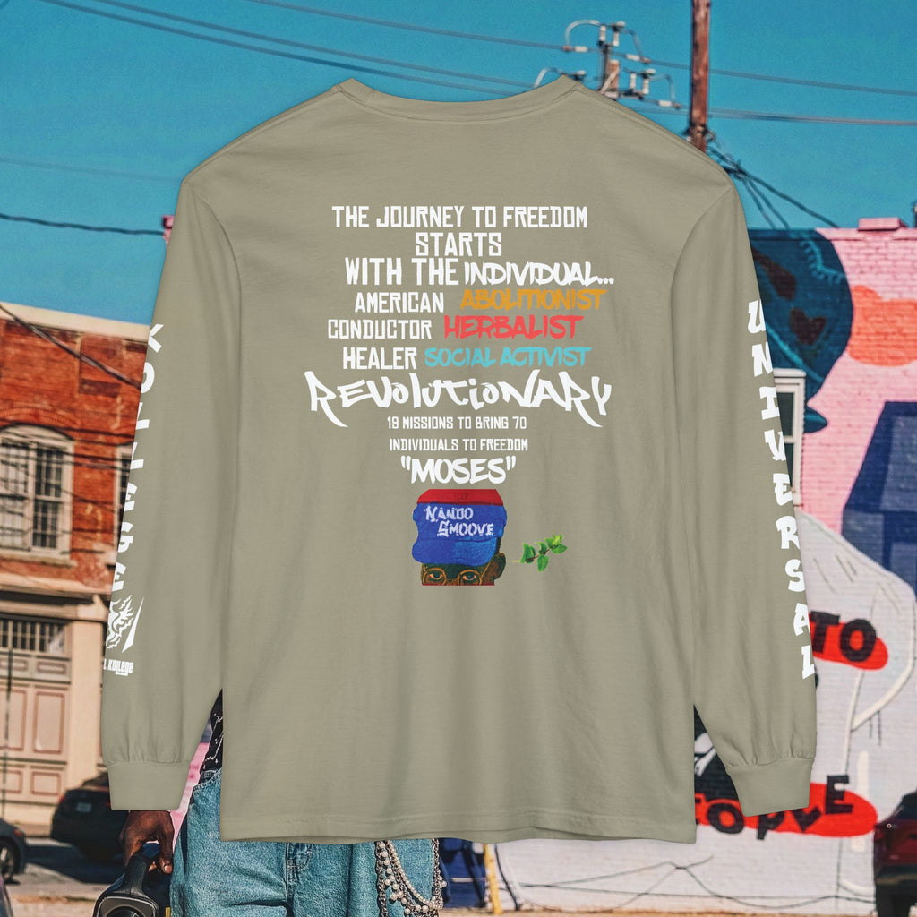 Harriet Tubman Unisex Garment-dyed Long Sleeve “MinTee” Shirt