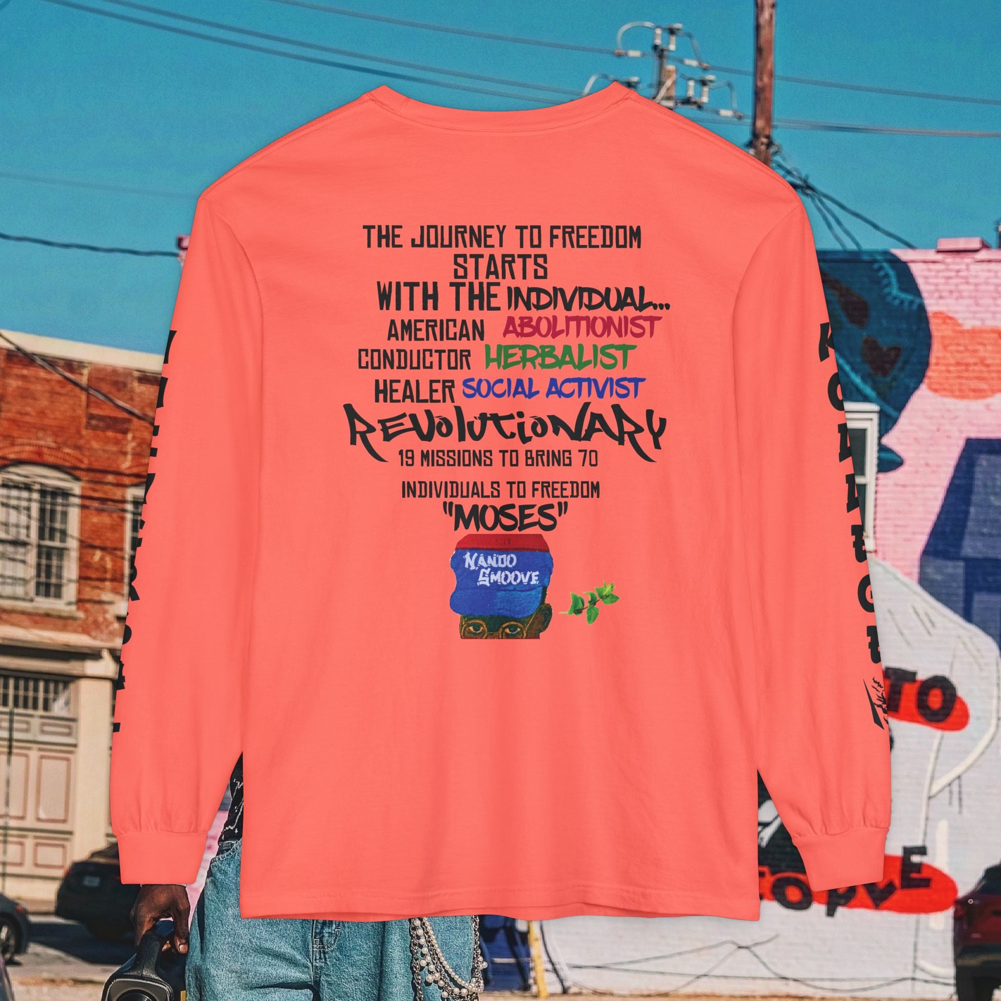 Harriet Tubman Unisex Garment-dyed Long Sleeve “MinTee” Shirt